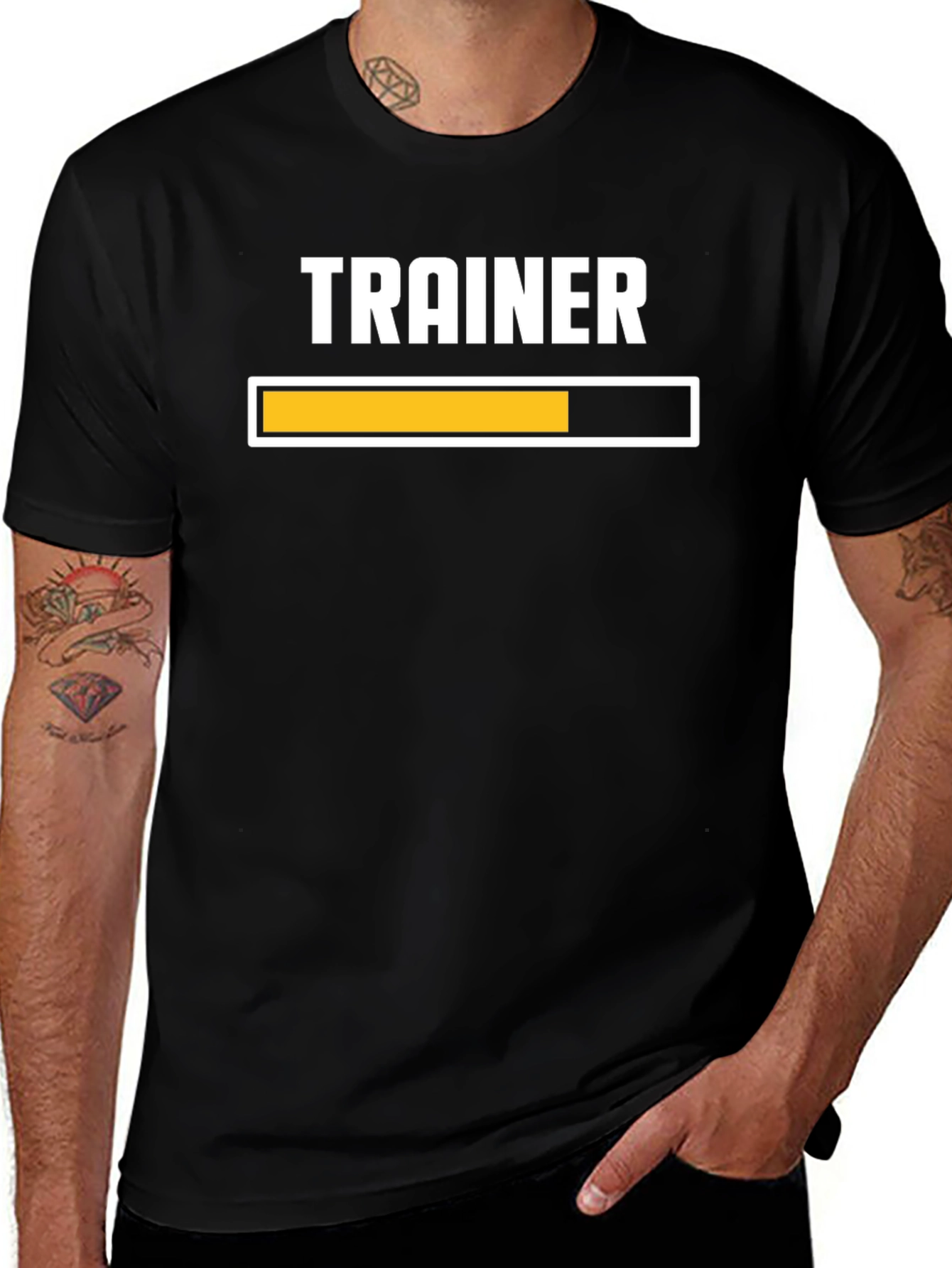 Trainer Mode Loading T-Shirt - Black Cotton Gym Tee