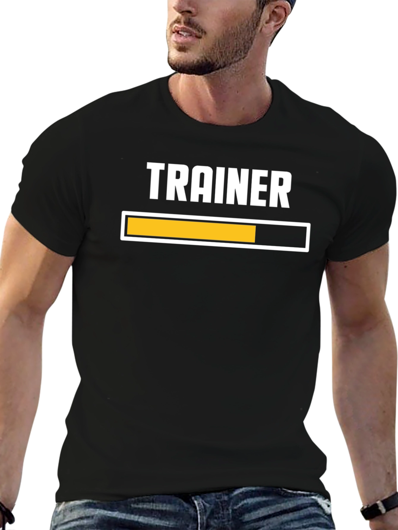 Trainer Mode Loading T-Shirt - Black Cotton Gym Tee