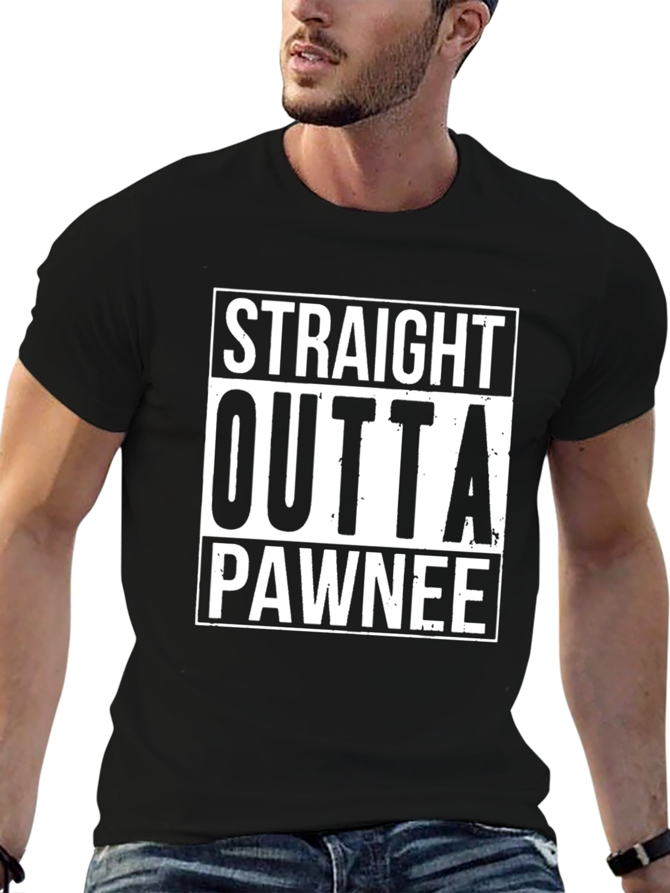 Straight Outta Pawnee Black T-Shirt