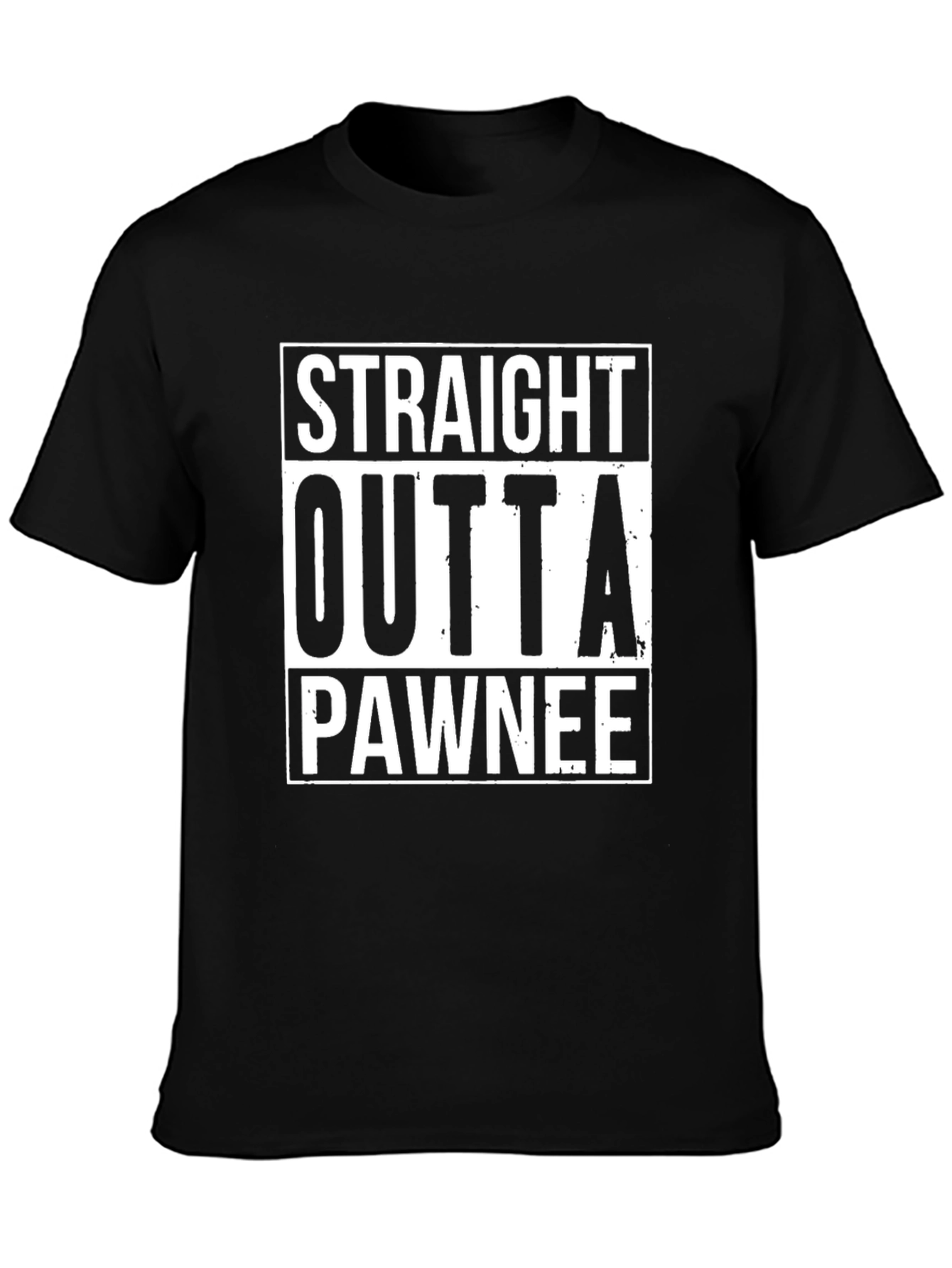 Straight Outta Pawnee Black T-Shirt