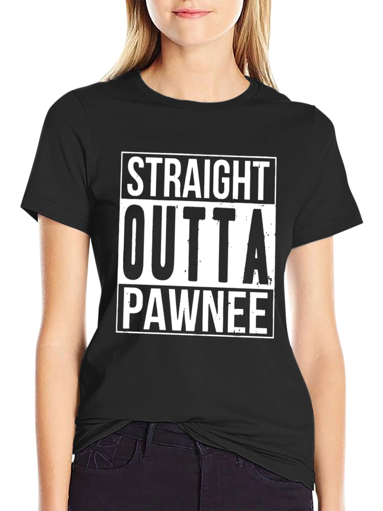 Straight Outta Pawnee Black T-Shirt