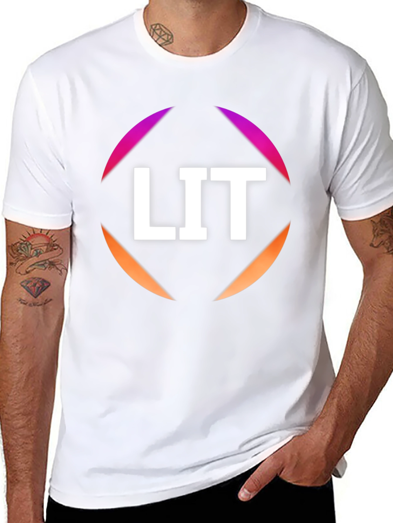 LIT Graphic Tee - Stylish Black Cotton T-Shirt