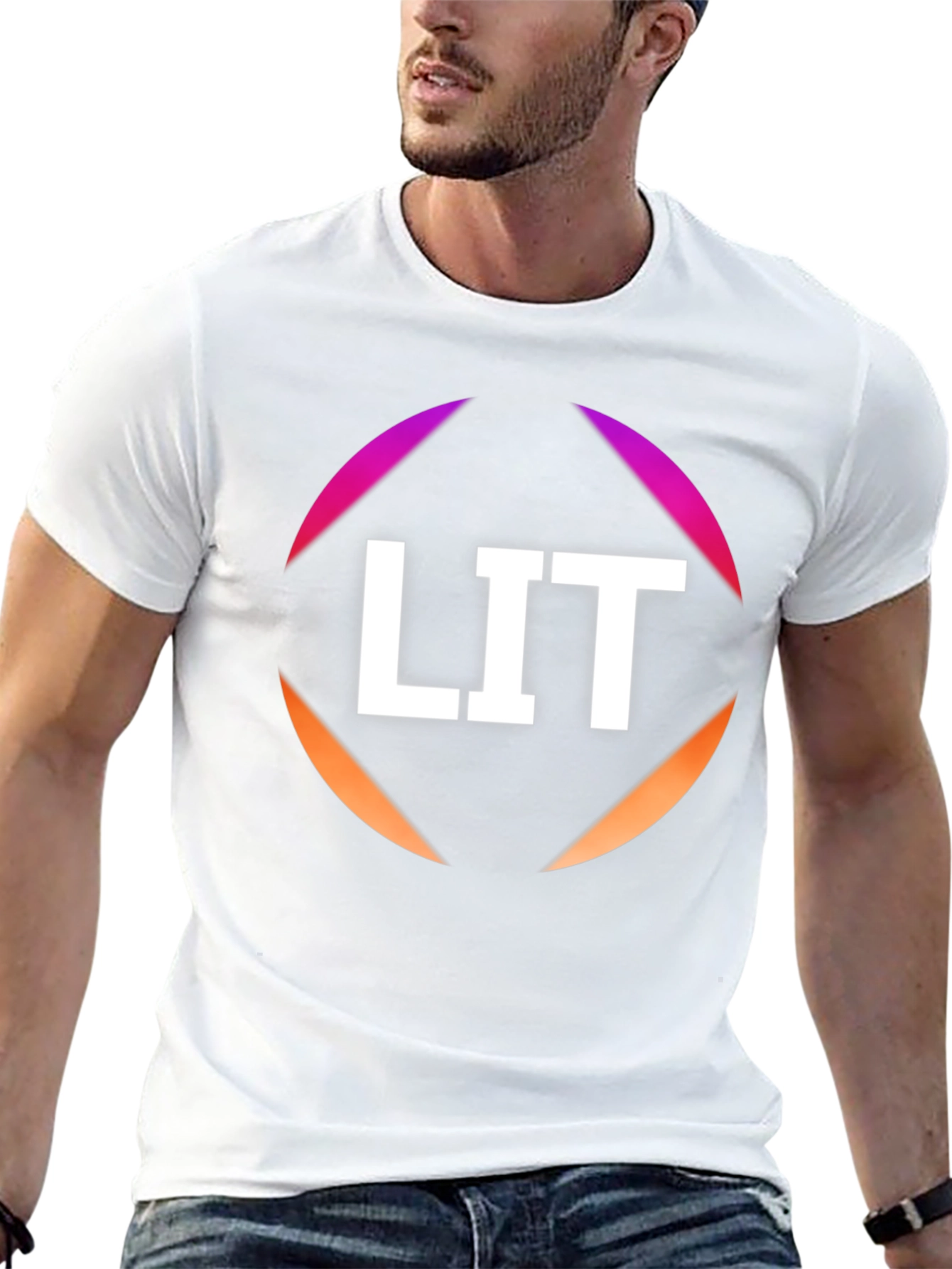 LIT Graphic Tee - Stylish Black Cotton T-Shirt