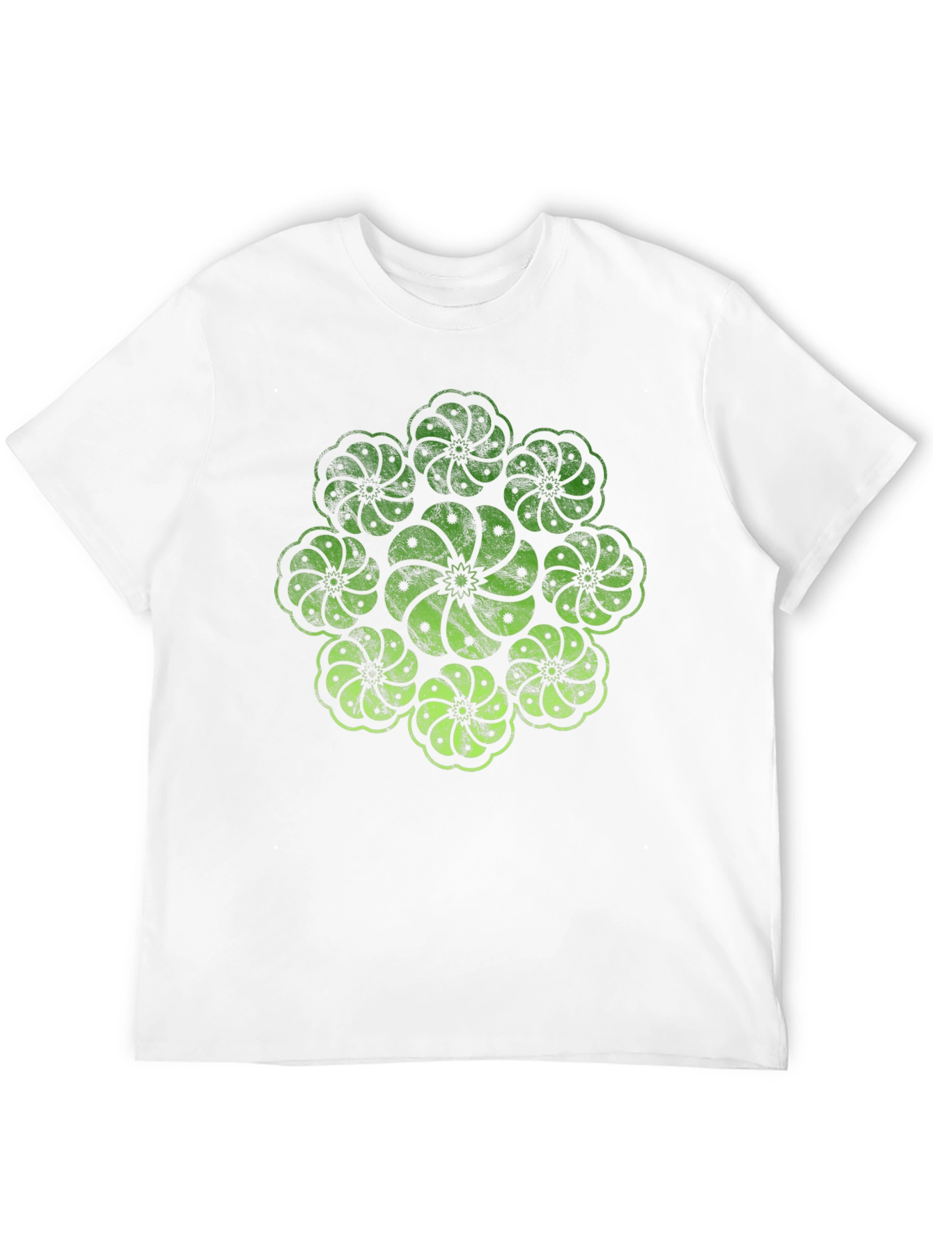 Geometric Floral Graphic Print Mens Black T-Shirt
