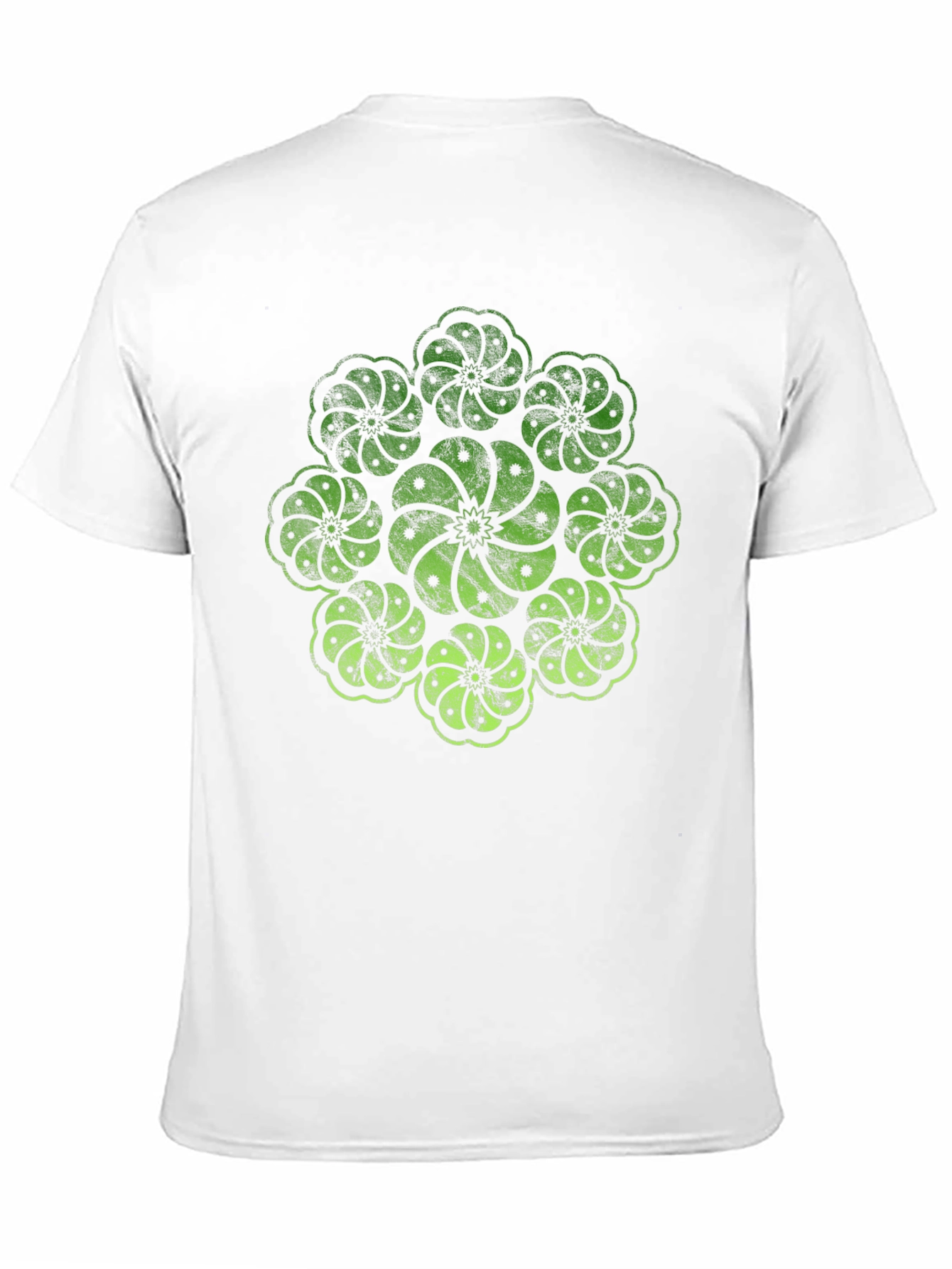 Geometric Floral Graphic Print Mens Black T-Shirt
