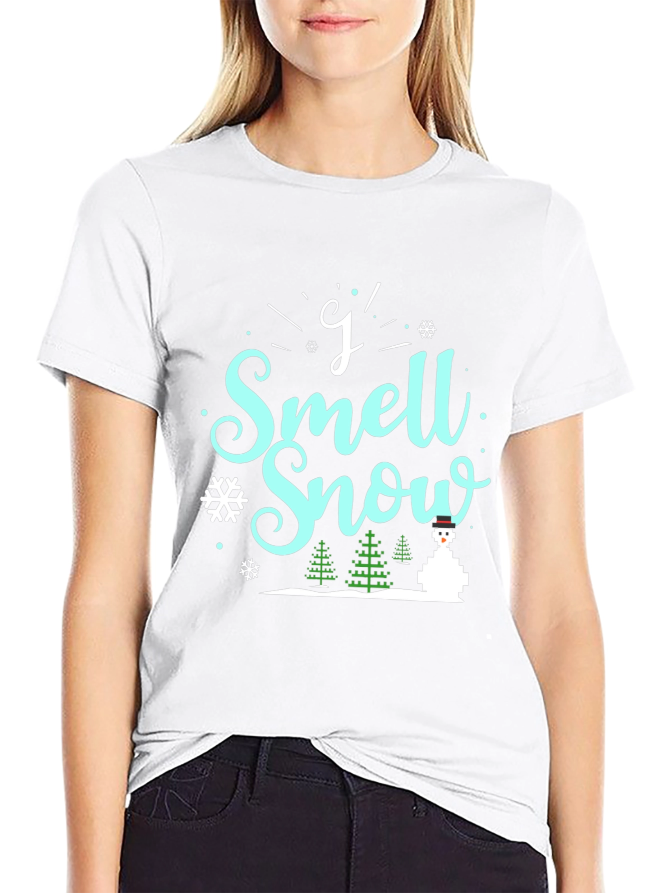 I Smell Snow Black T-Shirt Winter Holiday Top