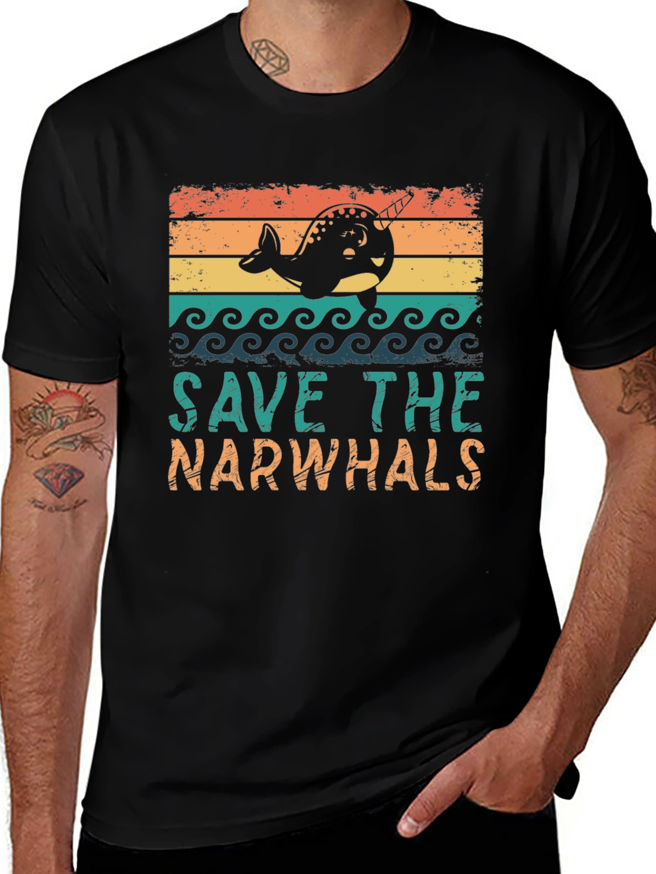 Save the Narwhals Graphic T-Shirt
