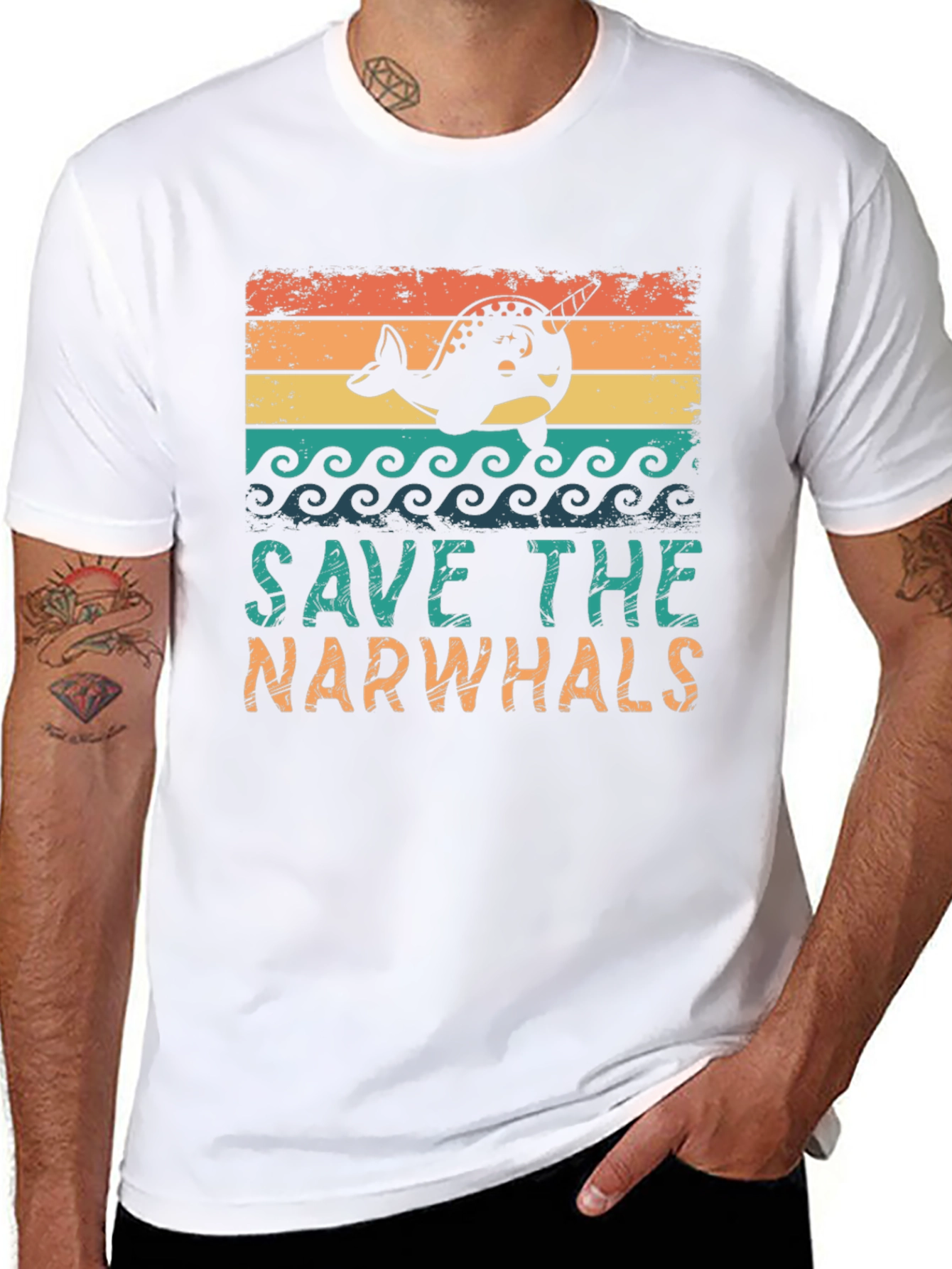 Save the Narwhals Graphic T-Shirt