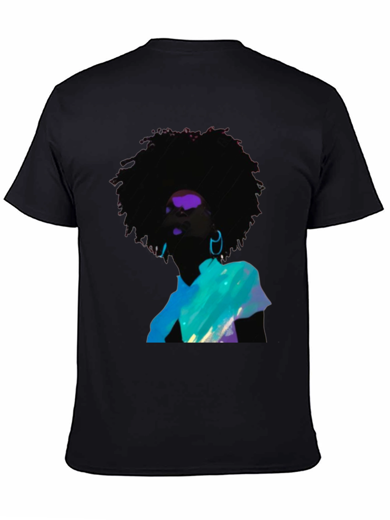 Afro Art Graphic Tee - Stylish Black Cotton Shirt