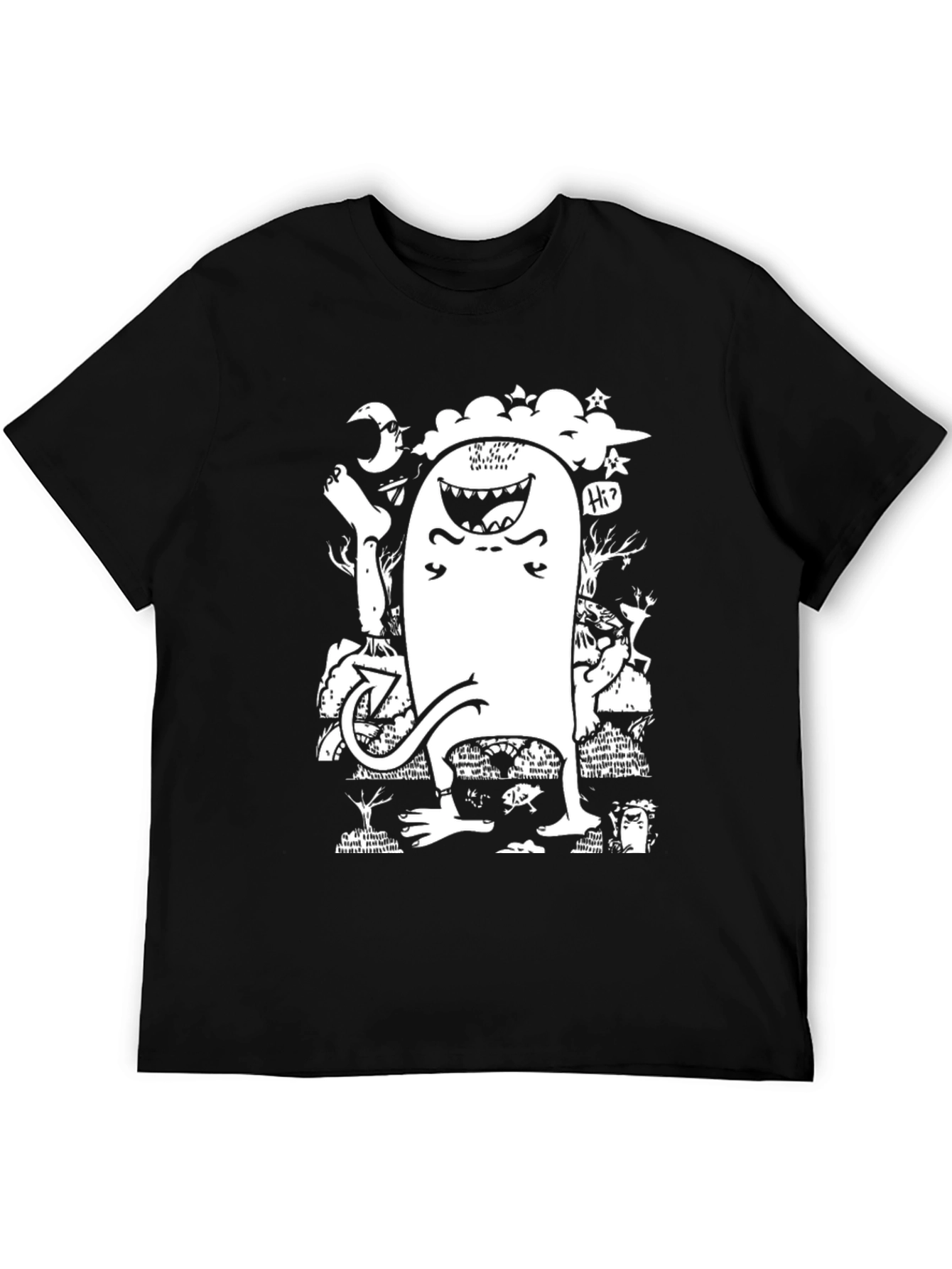 Monster Graphic Tee - Black