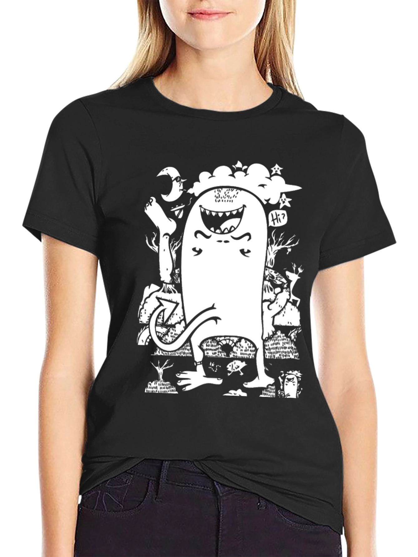 Monster Graphic Tee - Black