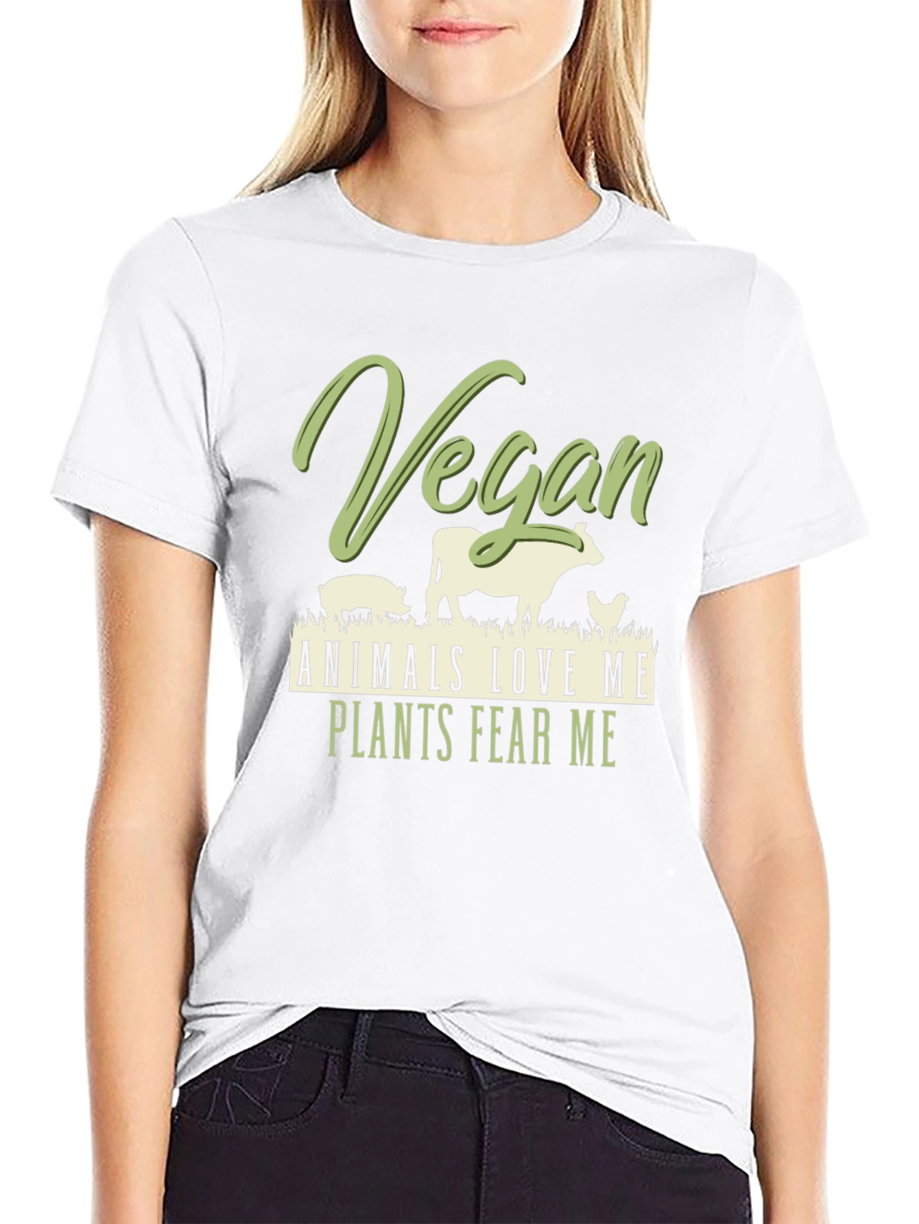 Vegan Animals Love Me Plants Fear Me T-Shirt