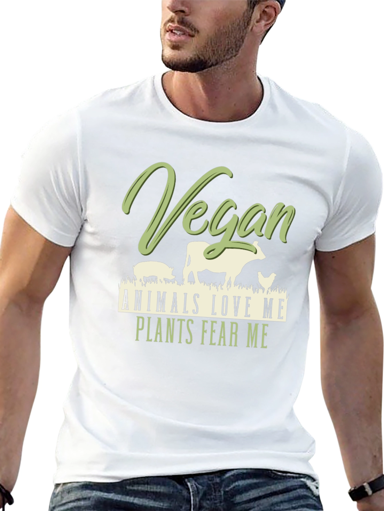 Vegan Animals Love Me Plants Fear Me T-Shirt