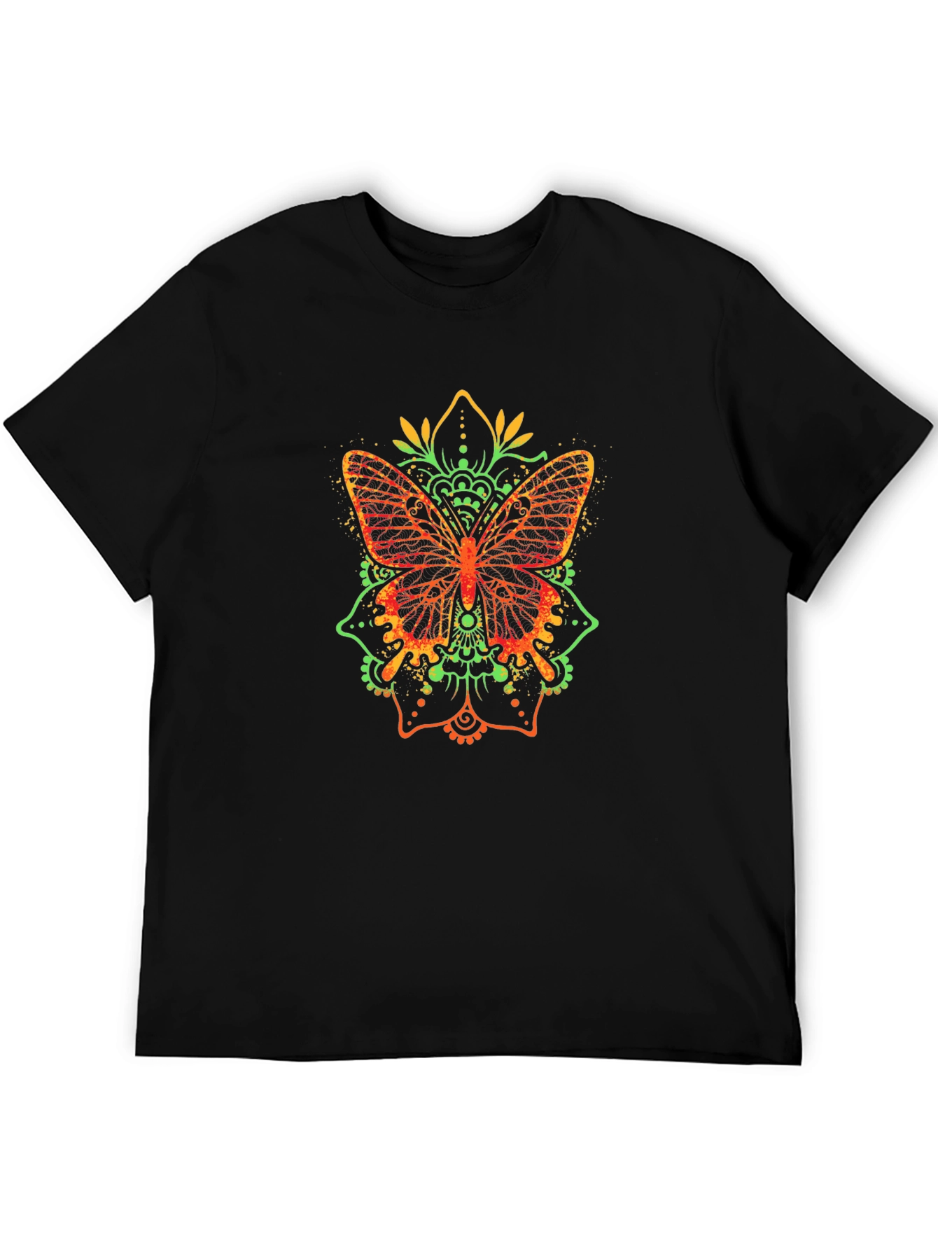 Butterfly Mandala Graphic Tee - Black