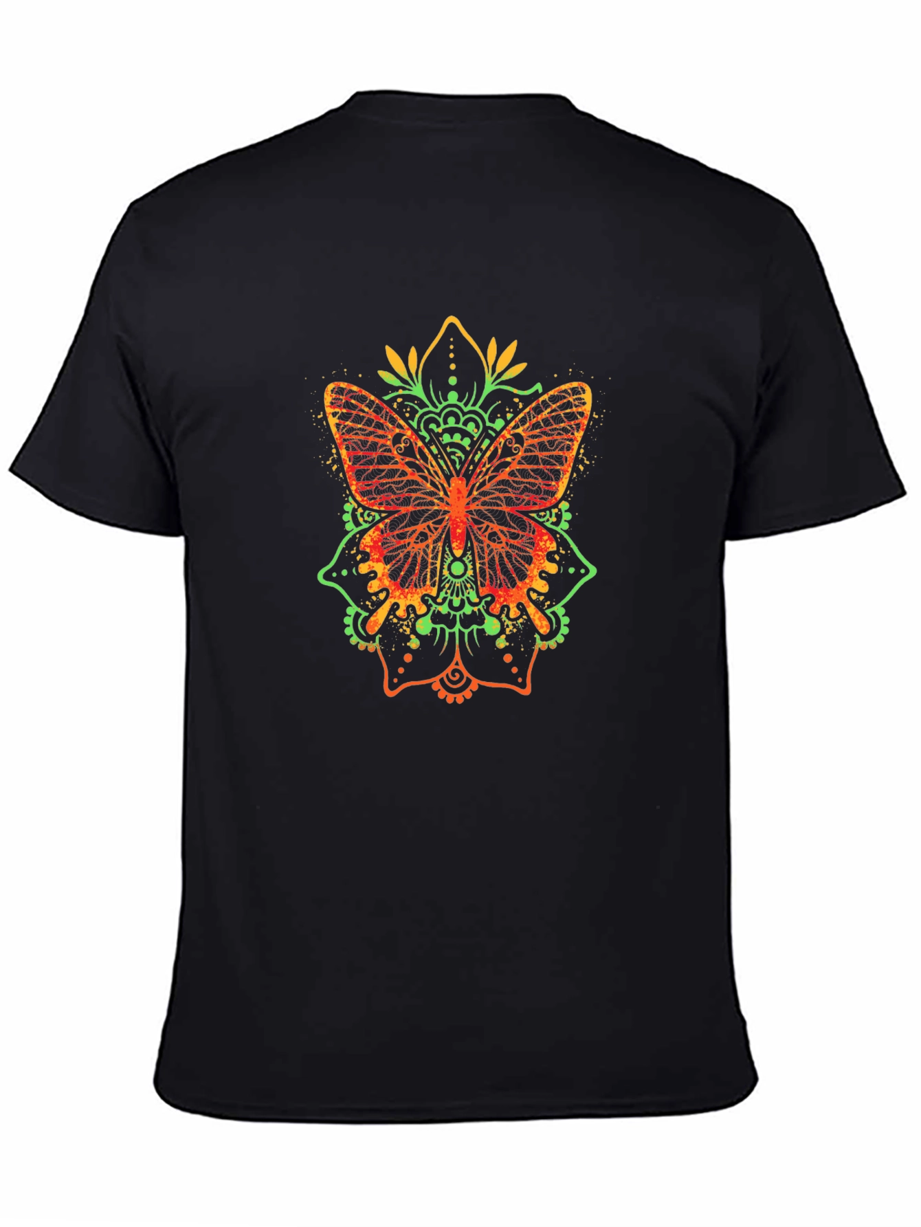 Butterfly Mandala Graphic Tee - Black