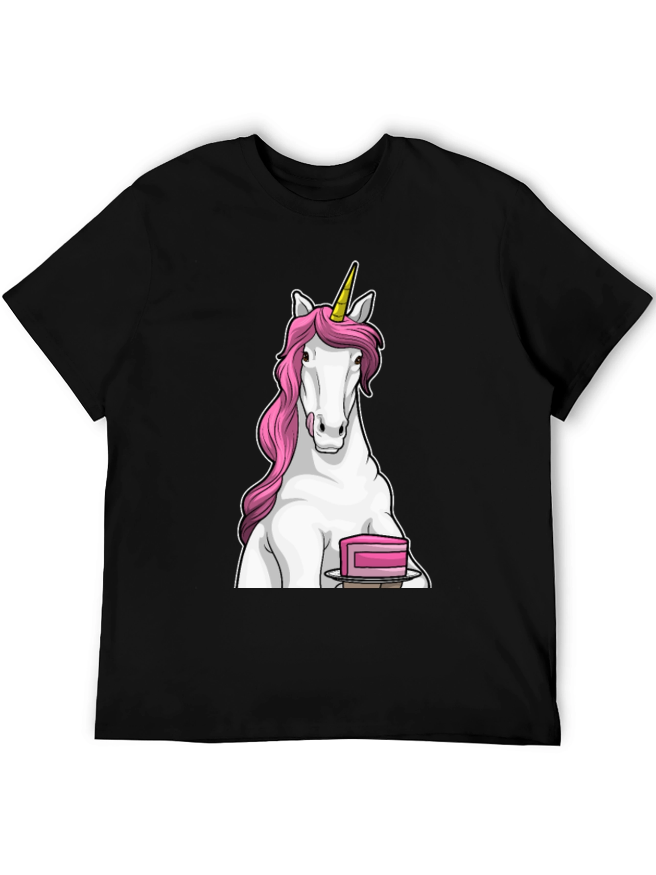 Unicorn & Cake Black T-Shirt
