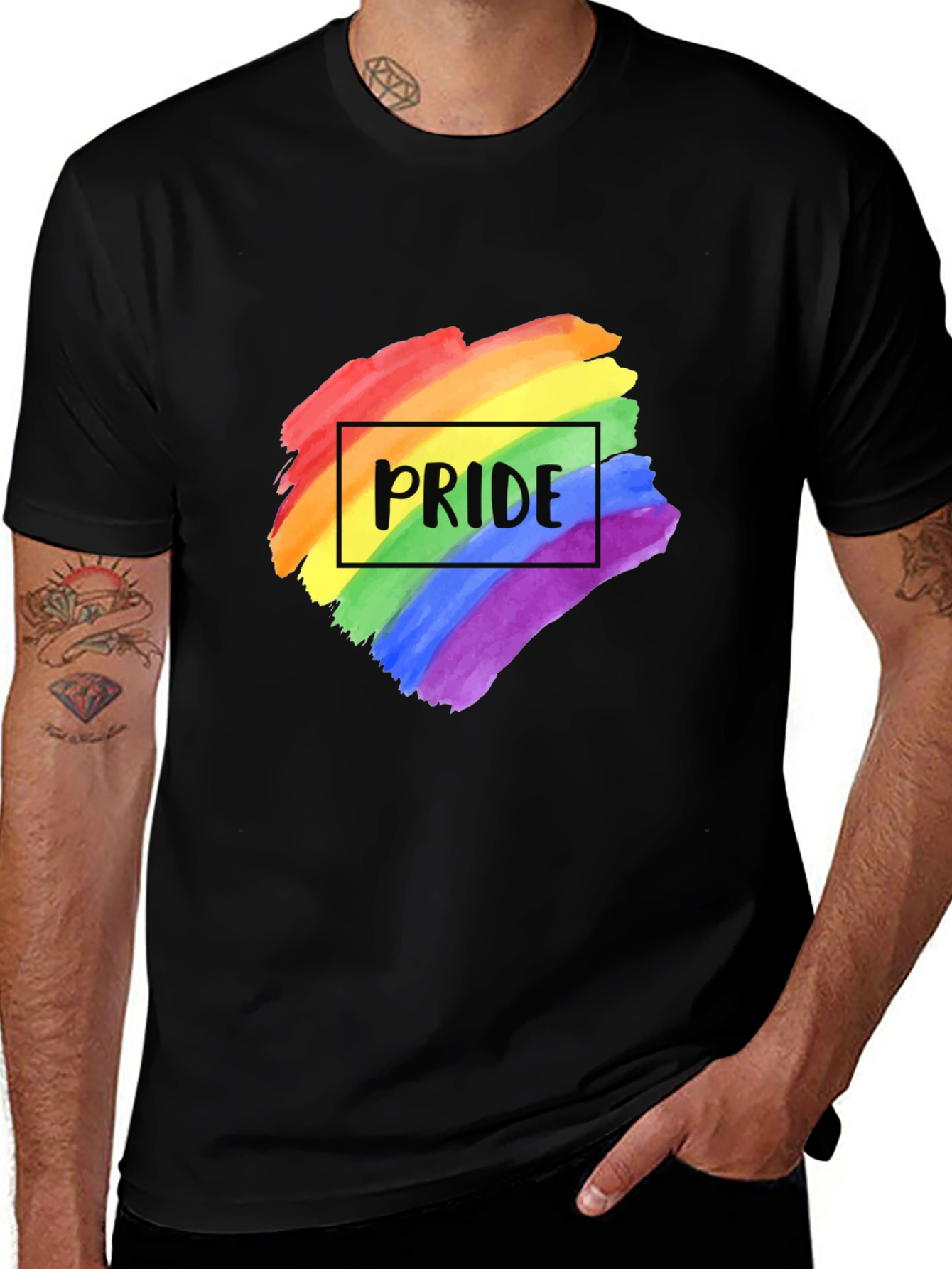Pride Rainbow T-Shirt - Black LGBTQ+ Tee