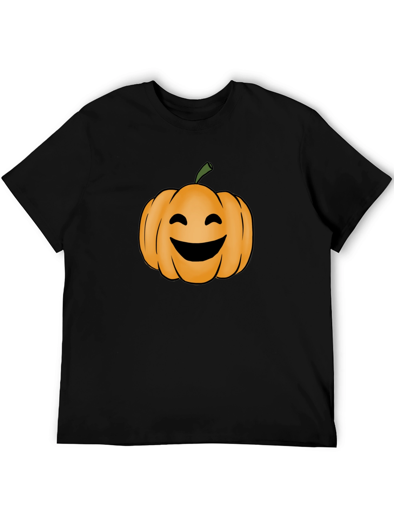 Smiling Pumpkin Halloween Black T-Shirt
