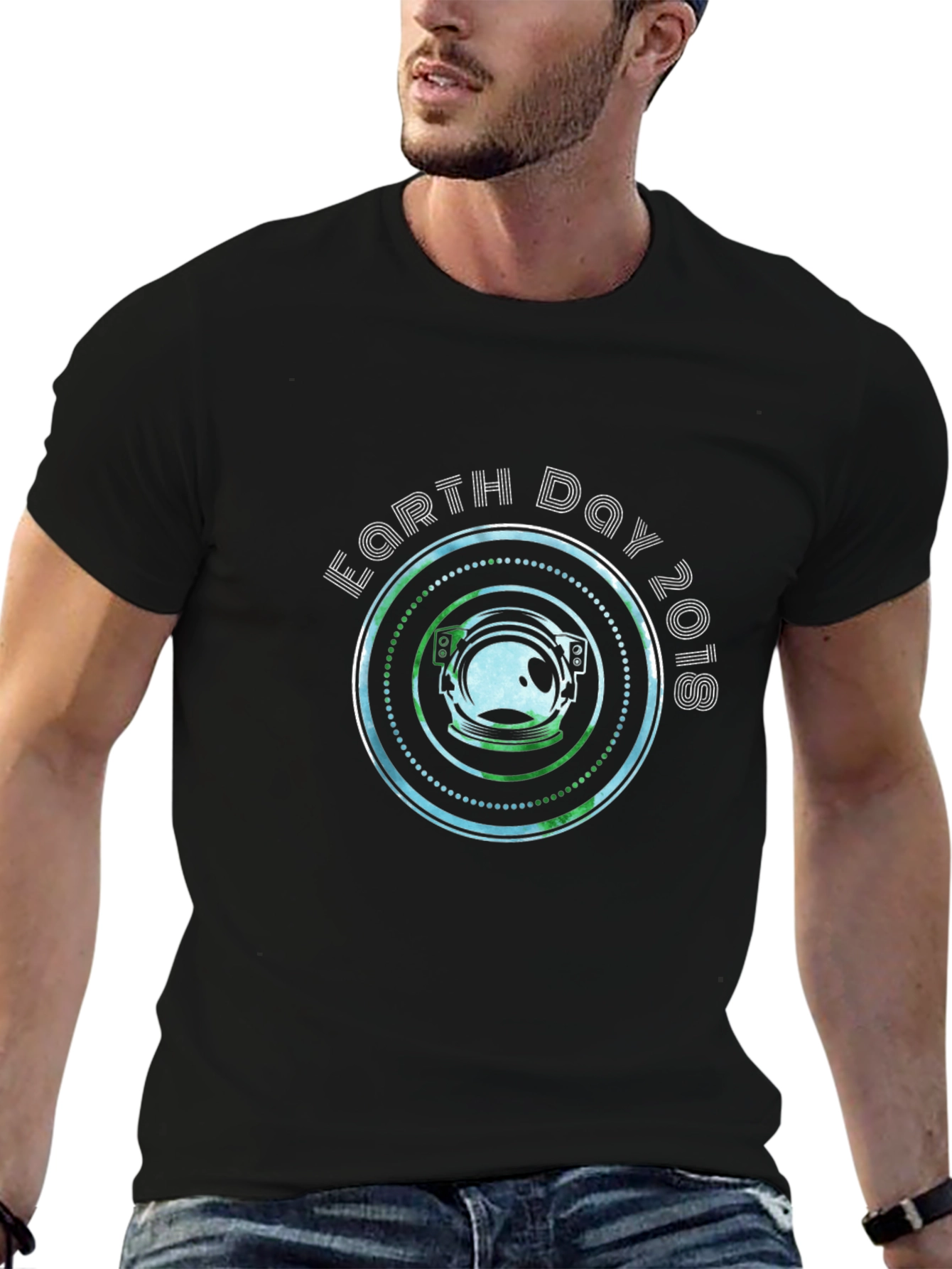 Earth Day 2018 Space Helmet Graphic T-Shirt