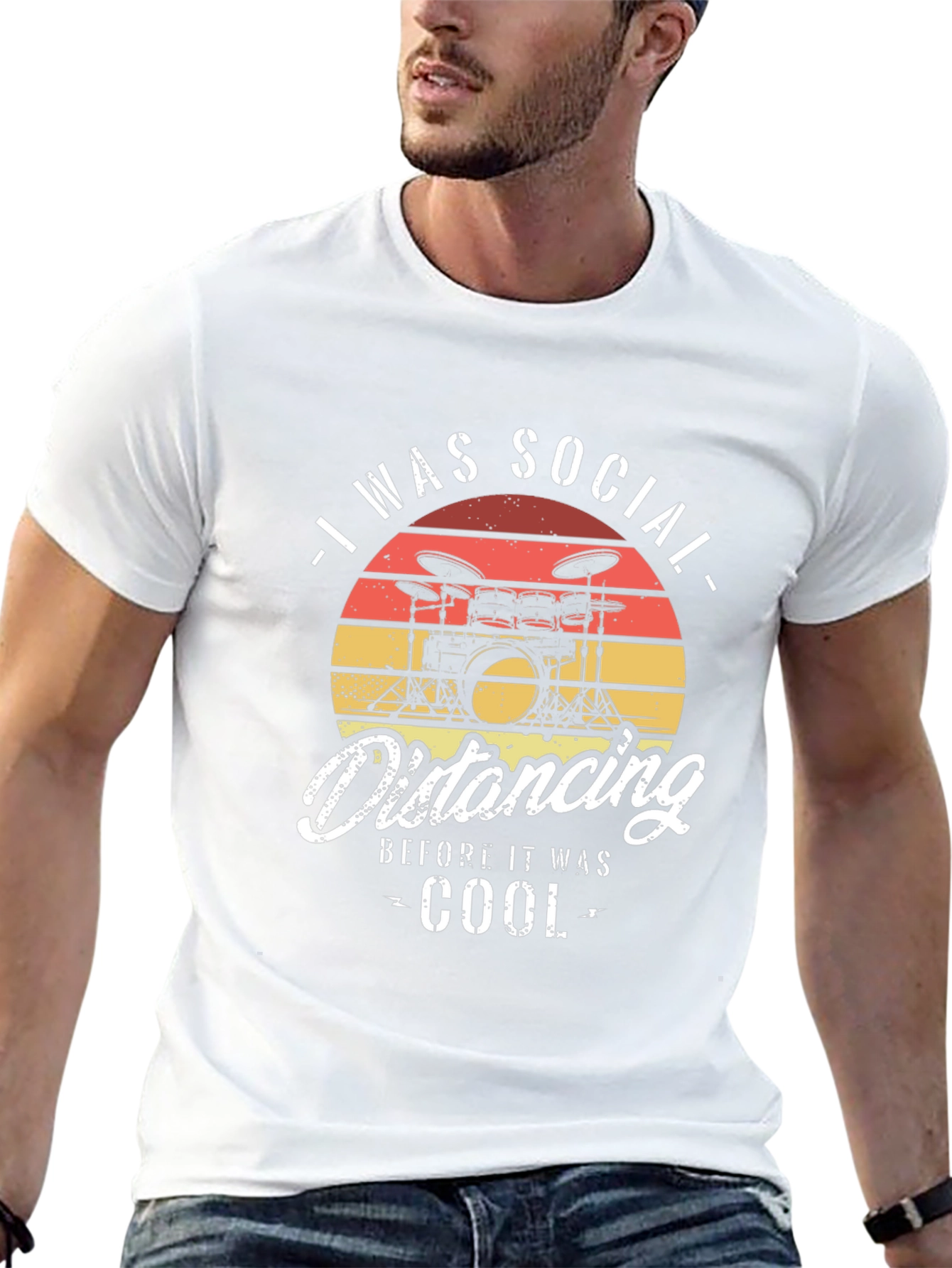 Social Distancing Drummer T-Shirt