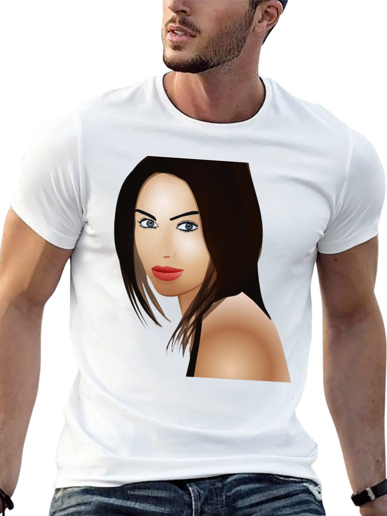 Megan Fox Cartoon T-Shirt - Black