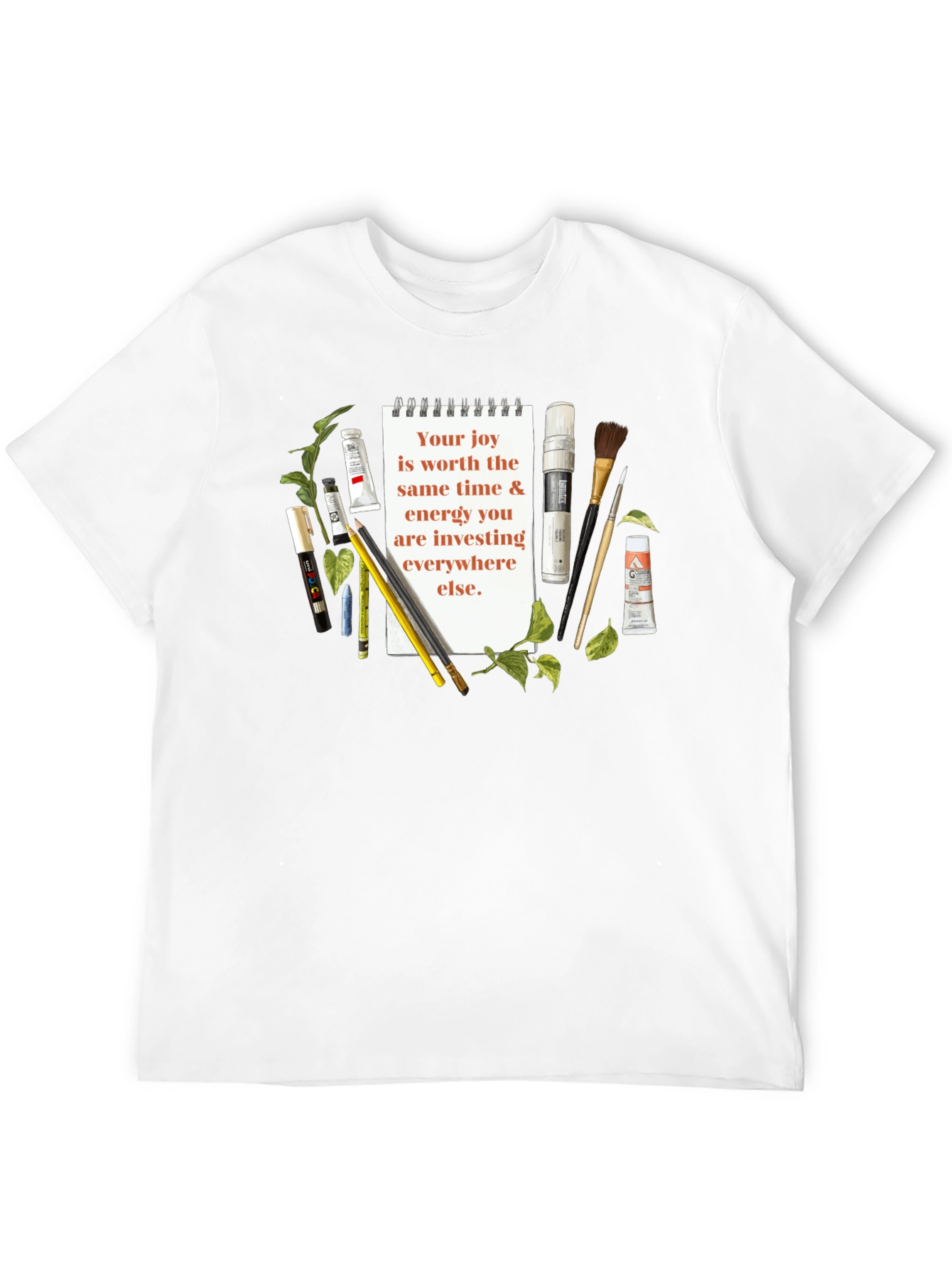 Art Supplies & Joy T-Shirt - Inspirational Quote