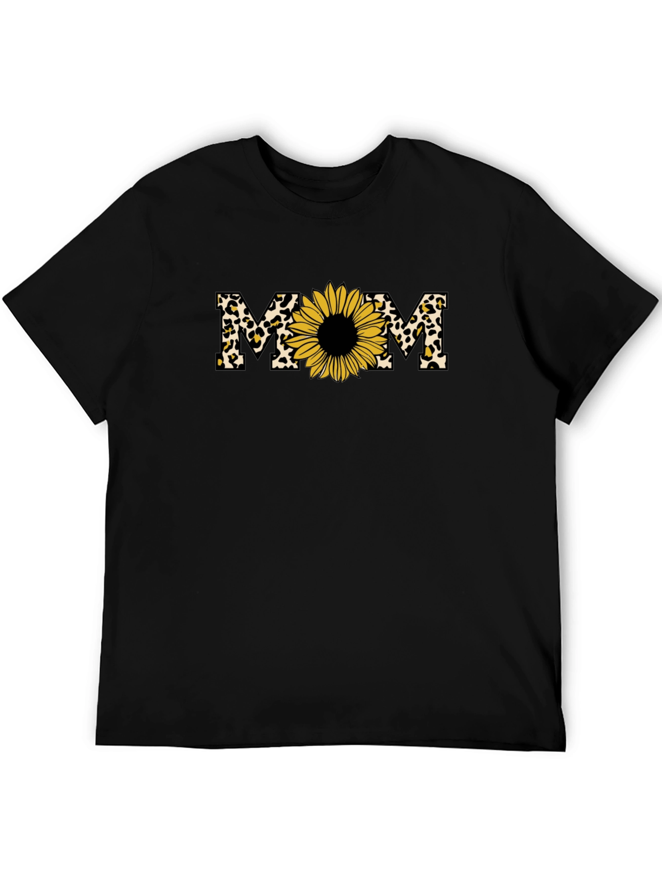 Mom Sunflower Leopard Print T-Shirt