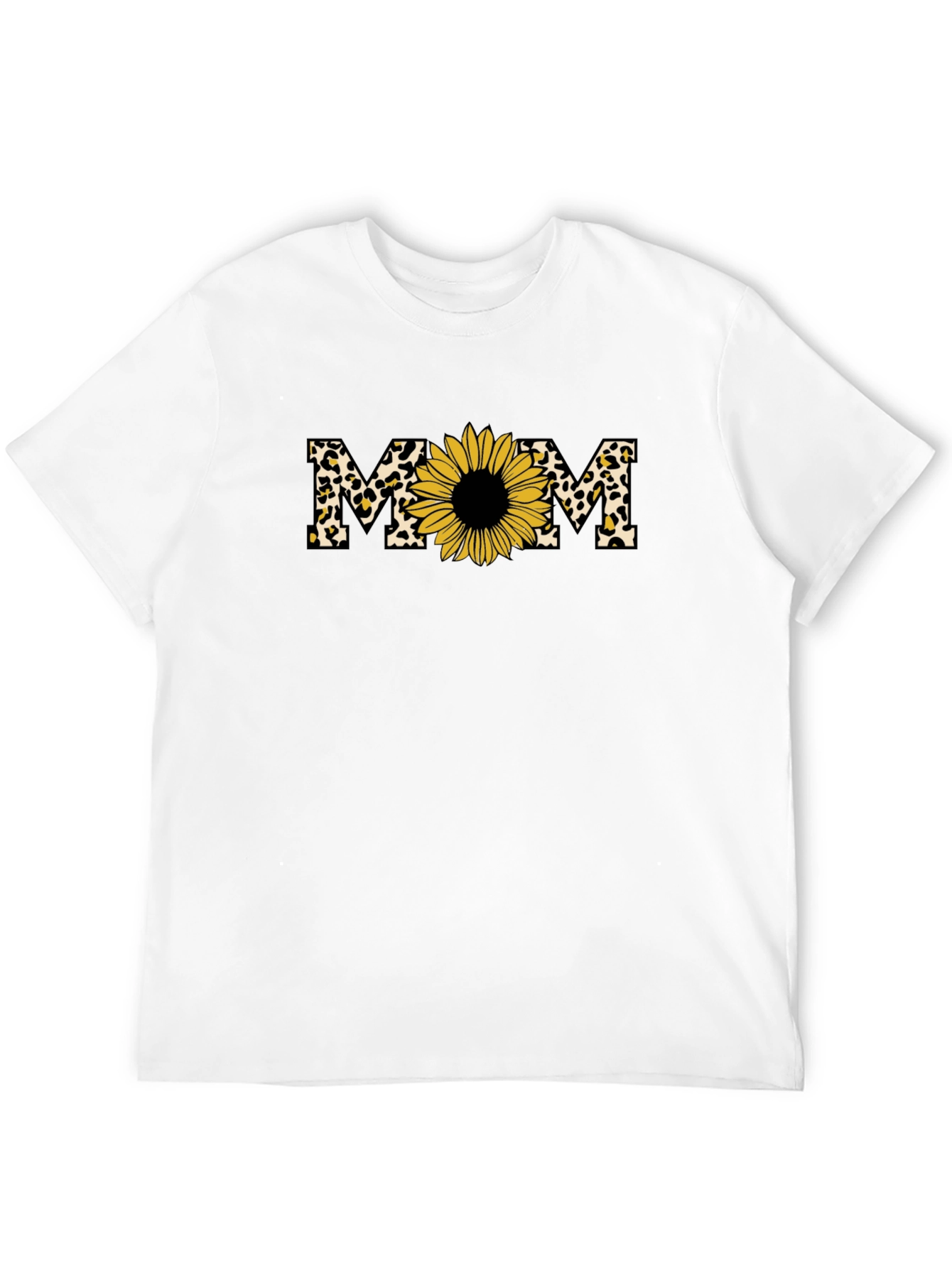 Mom Sunflower Leopard Print T-Shirt