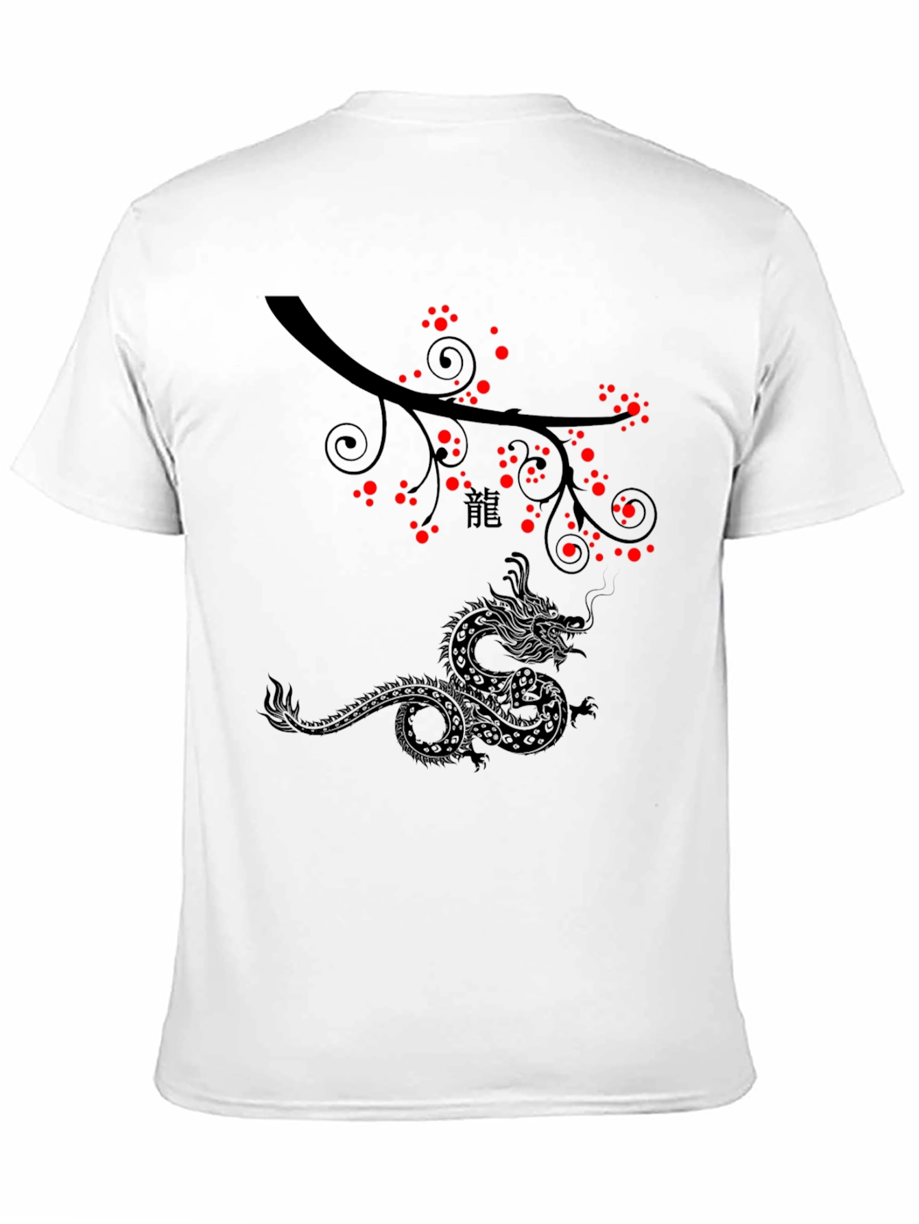 Dragon & Blossom Black Graphic Tee