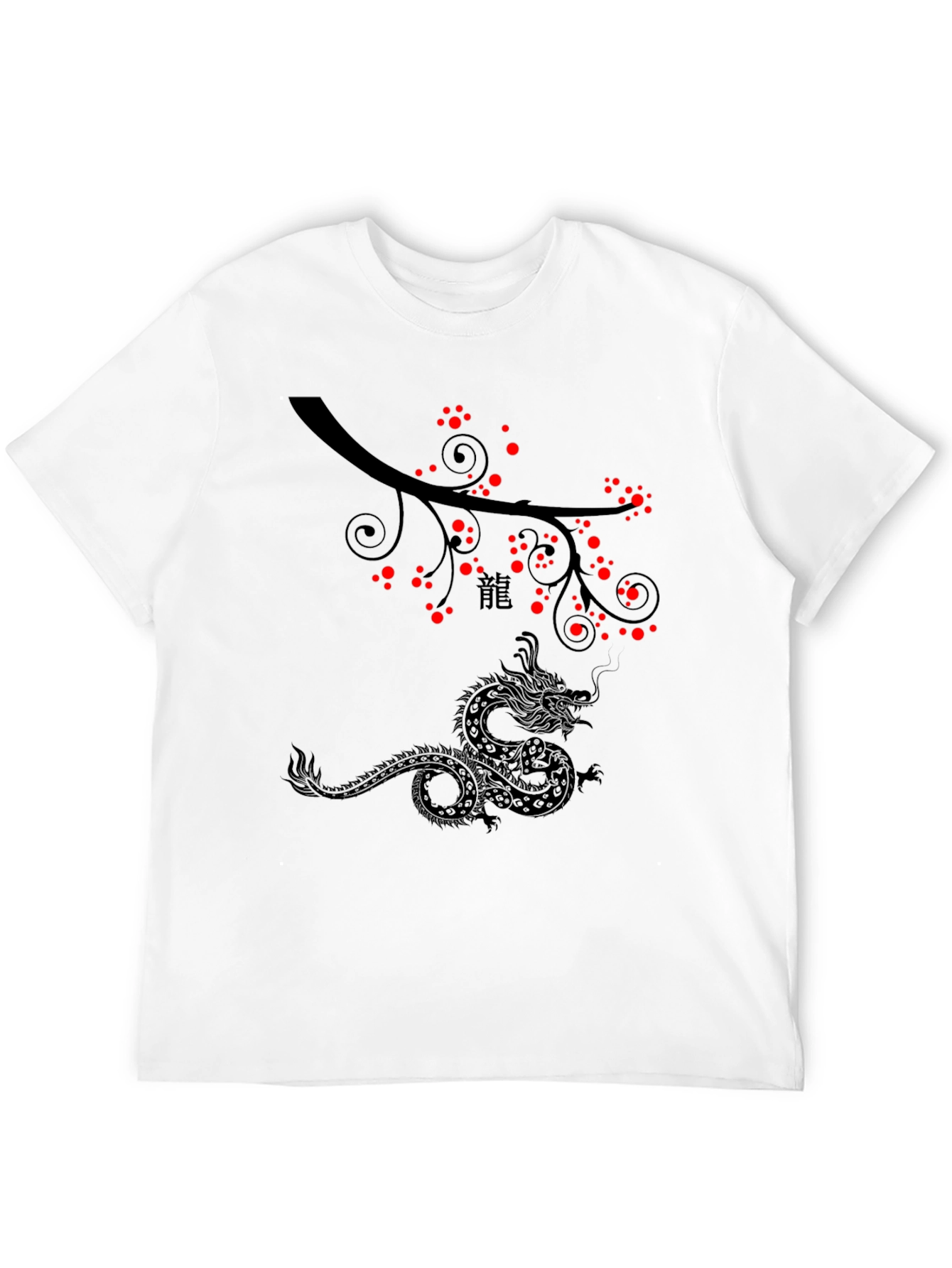 Dragon & Blossom Black Graphic Tee