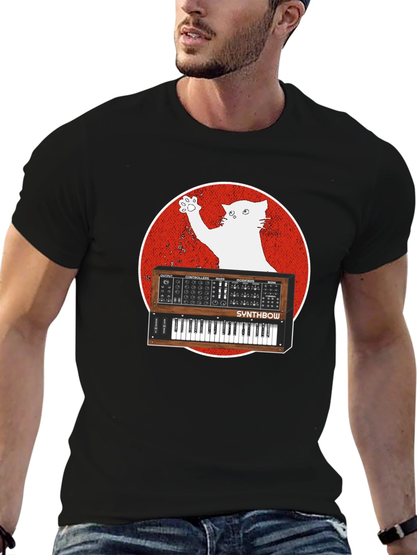 Synth Cat T-Shirt - Music Lover Tee
