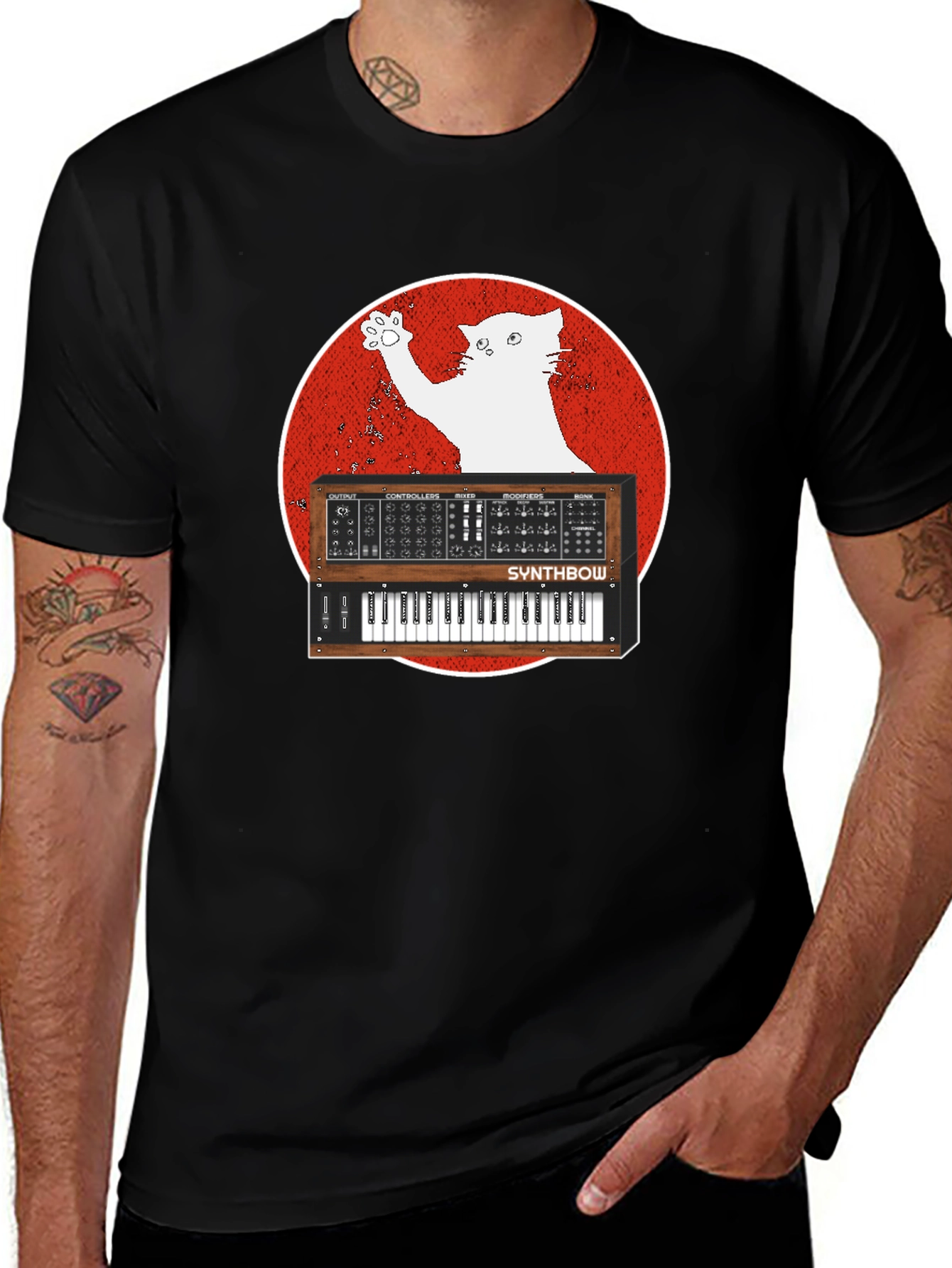 Synth Cat T-Shirt - Music Lover Tee