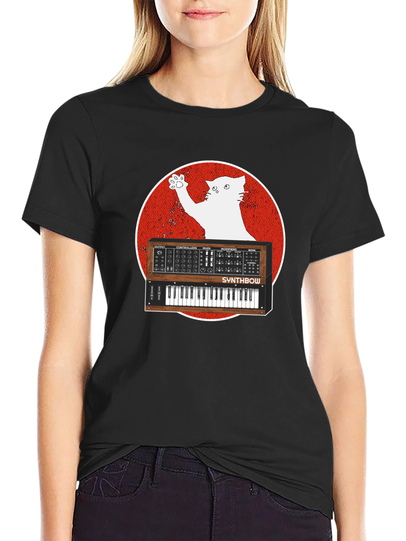 Synth Cat T-Shirt - Music Lover Tee