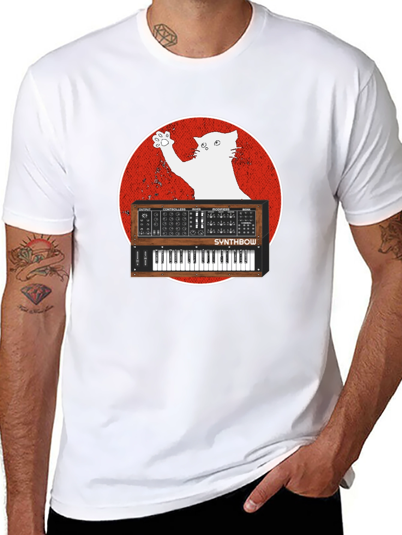 Synth Cat T-Shirt - Music Lover Tee