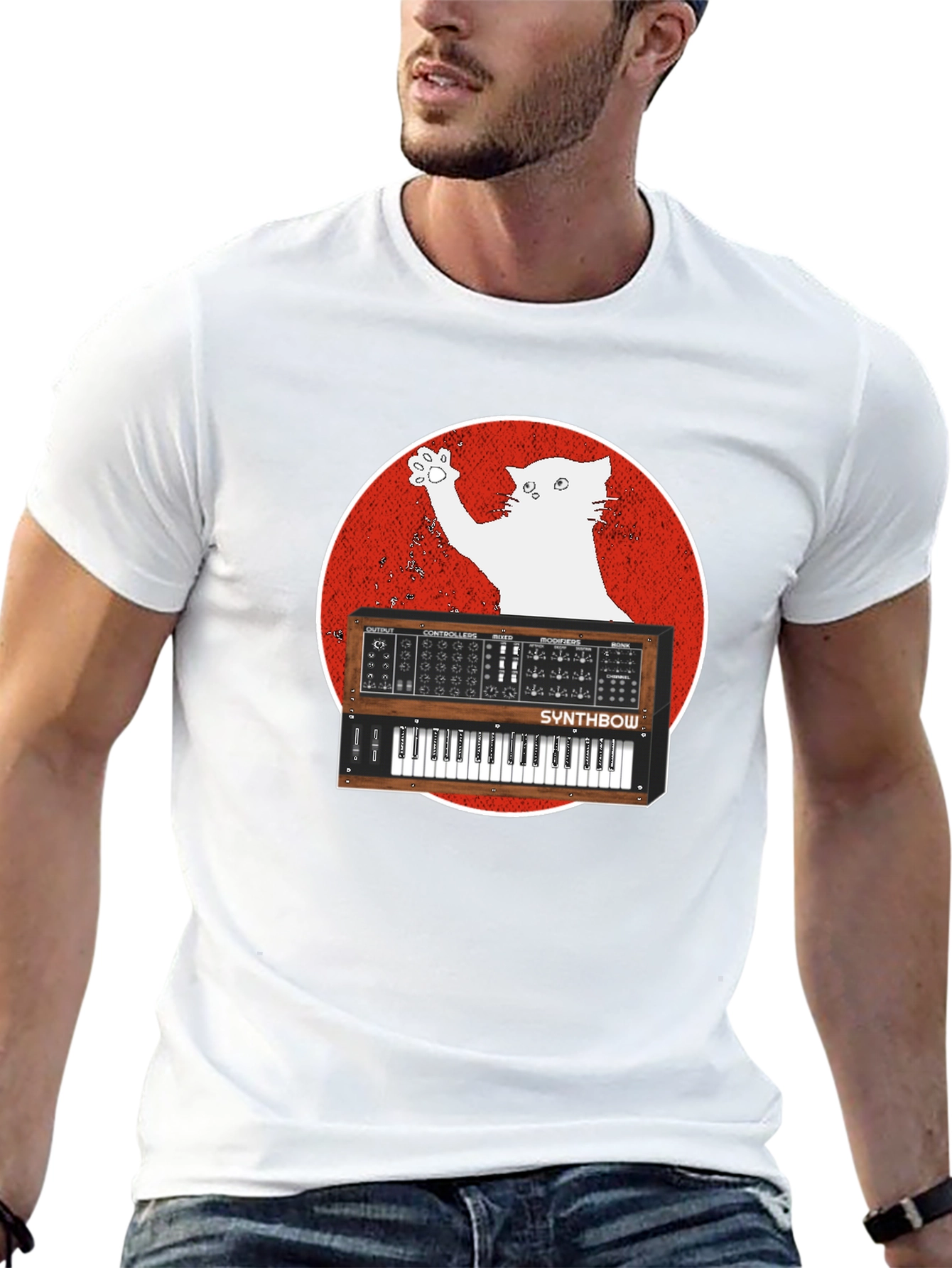 Synth Cat T-Shirt - Music Lover Tee