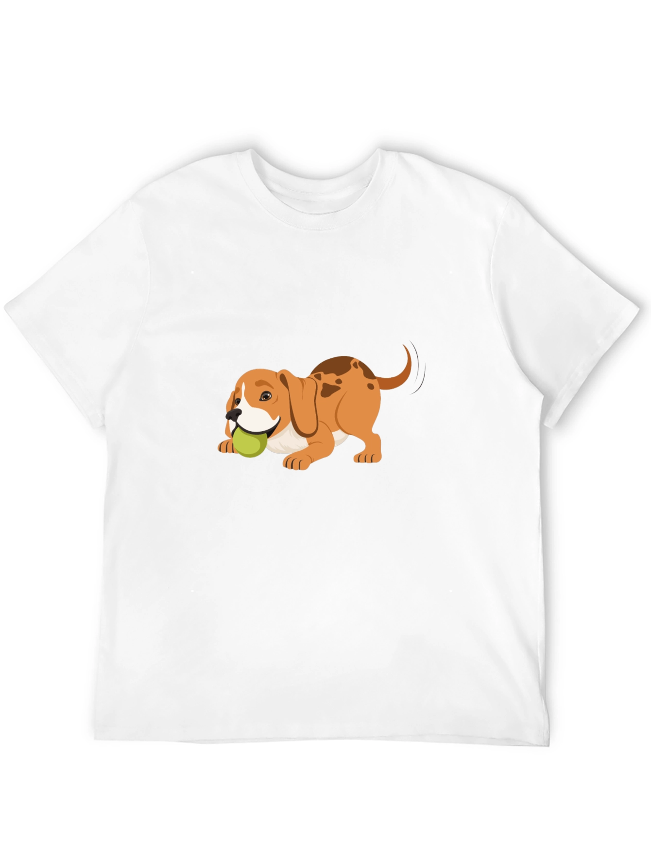 Dog with Ball Graphic Tee - Casual Style