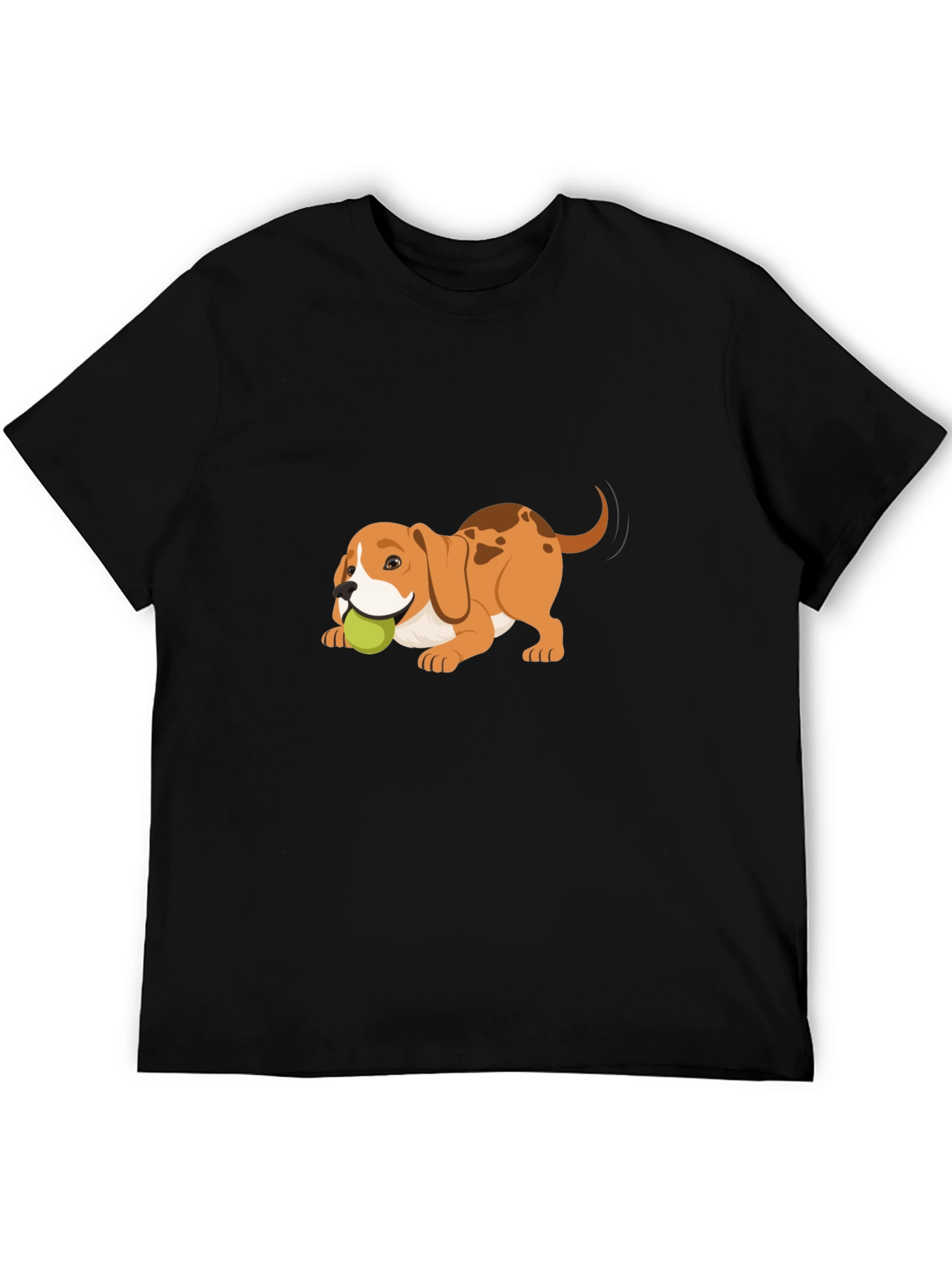 Dog with Ball Graphic Tee - Casual Style