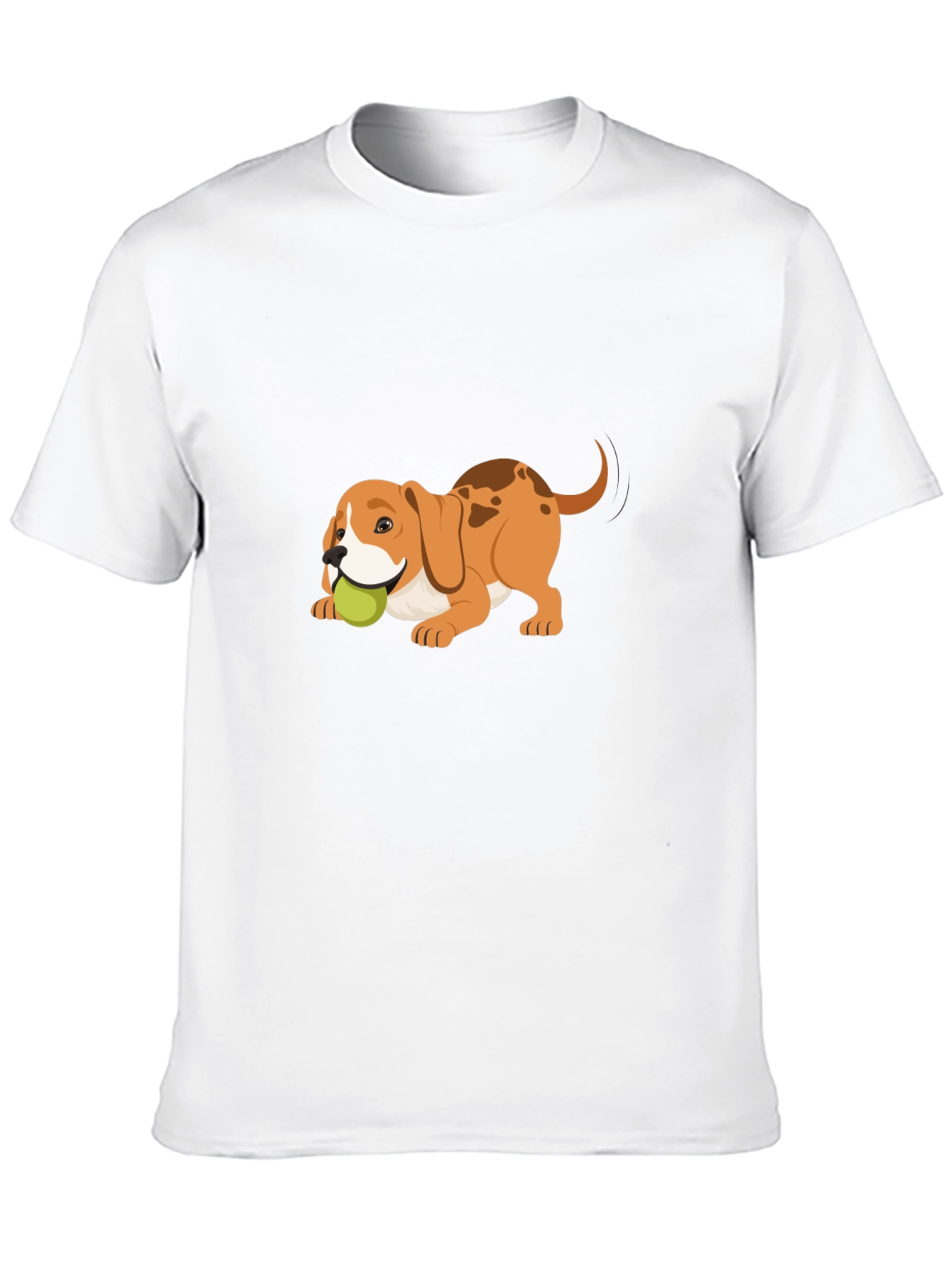 Dog with Ball Graphic Tee - Casual Style