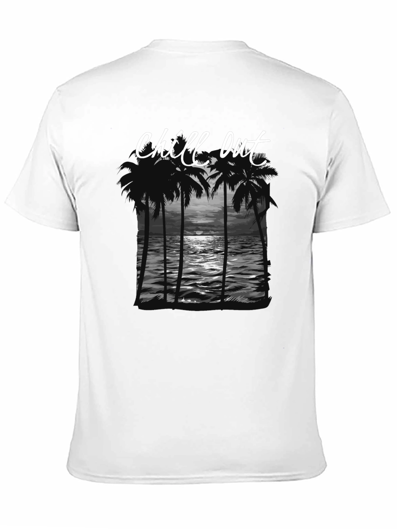 Chill Out Graphic Tee - Palm Tree Sunset
