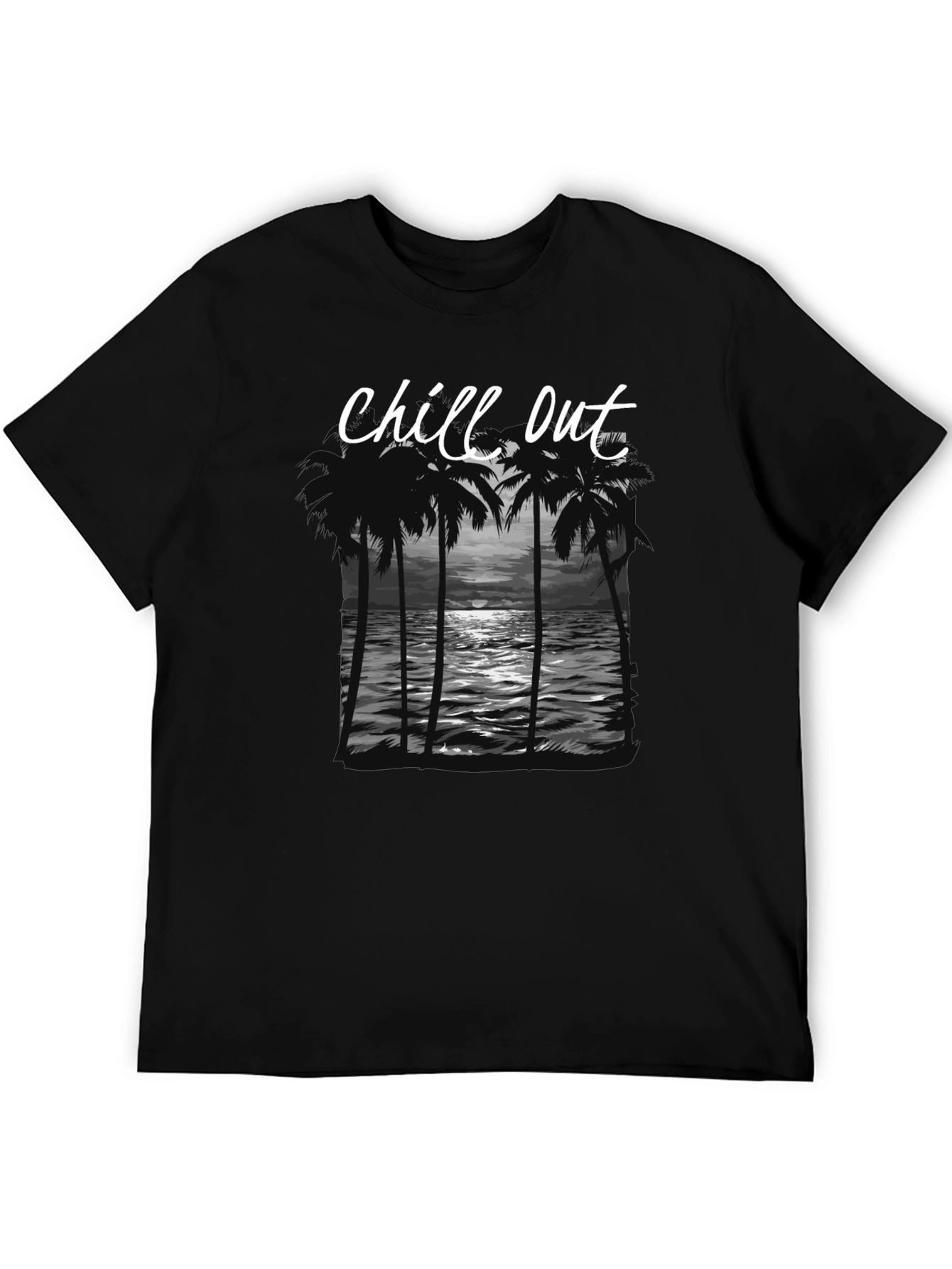Chill Out Graphic Tee - Palm Tree Sunset