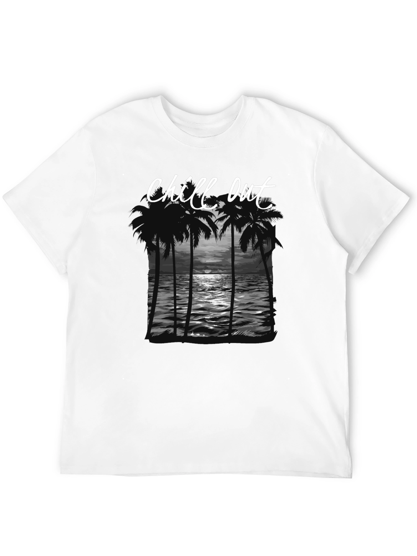 Chill Out Graphic Tee - Palm Tree Sunset