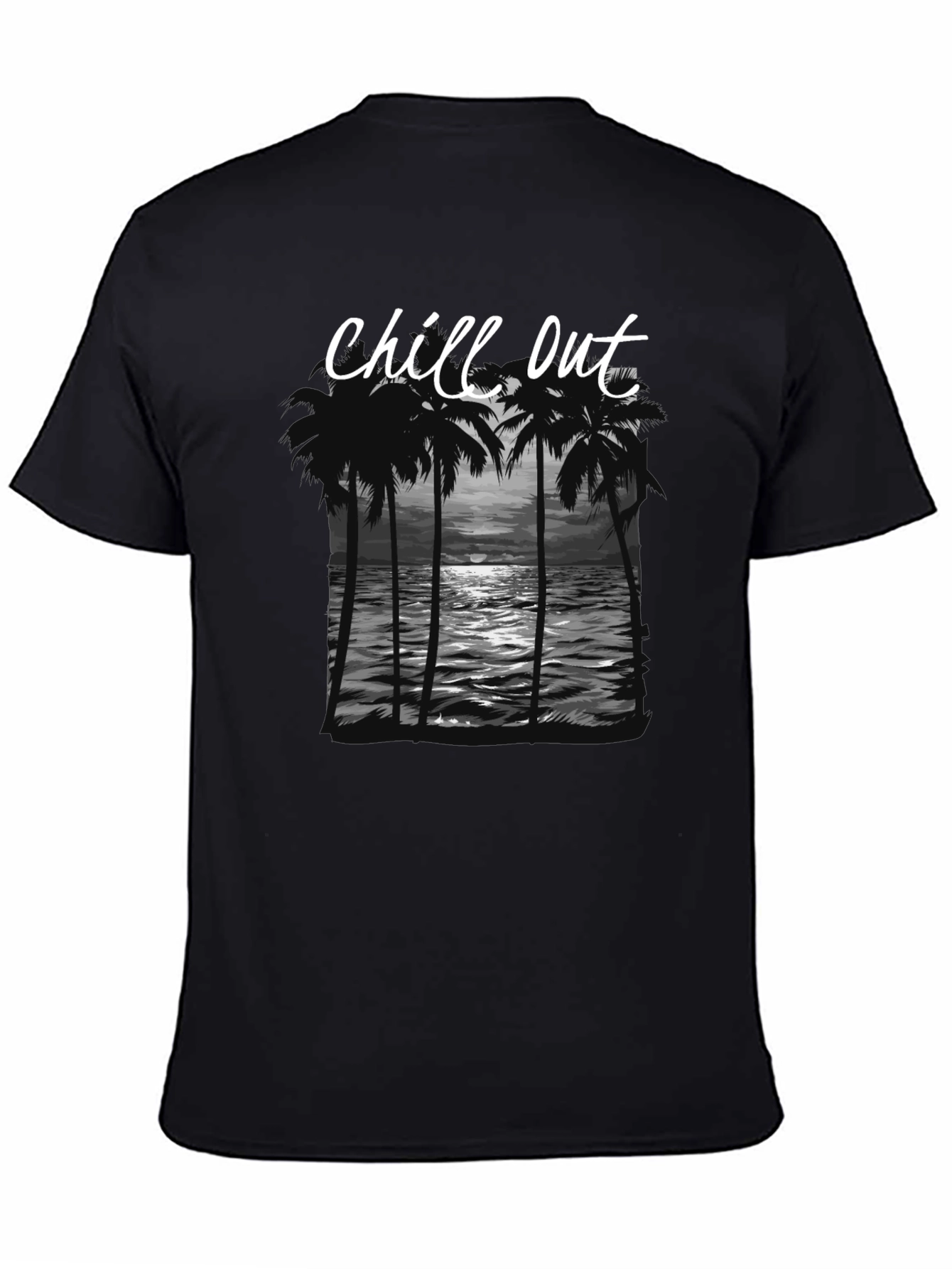 Chill Out Graphic Tee - Palm Tree Sunset