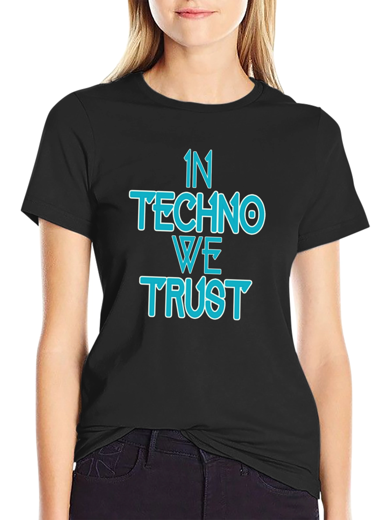 In Techno We Trust Black T-Shirt
