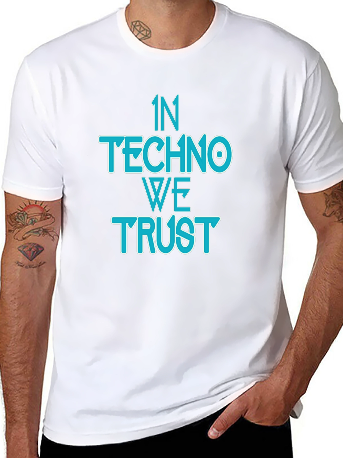 In Techno We Trust Black T-Shirt