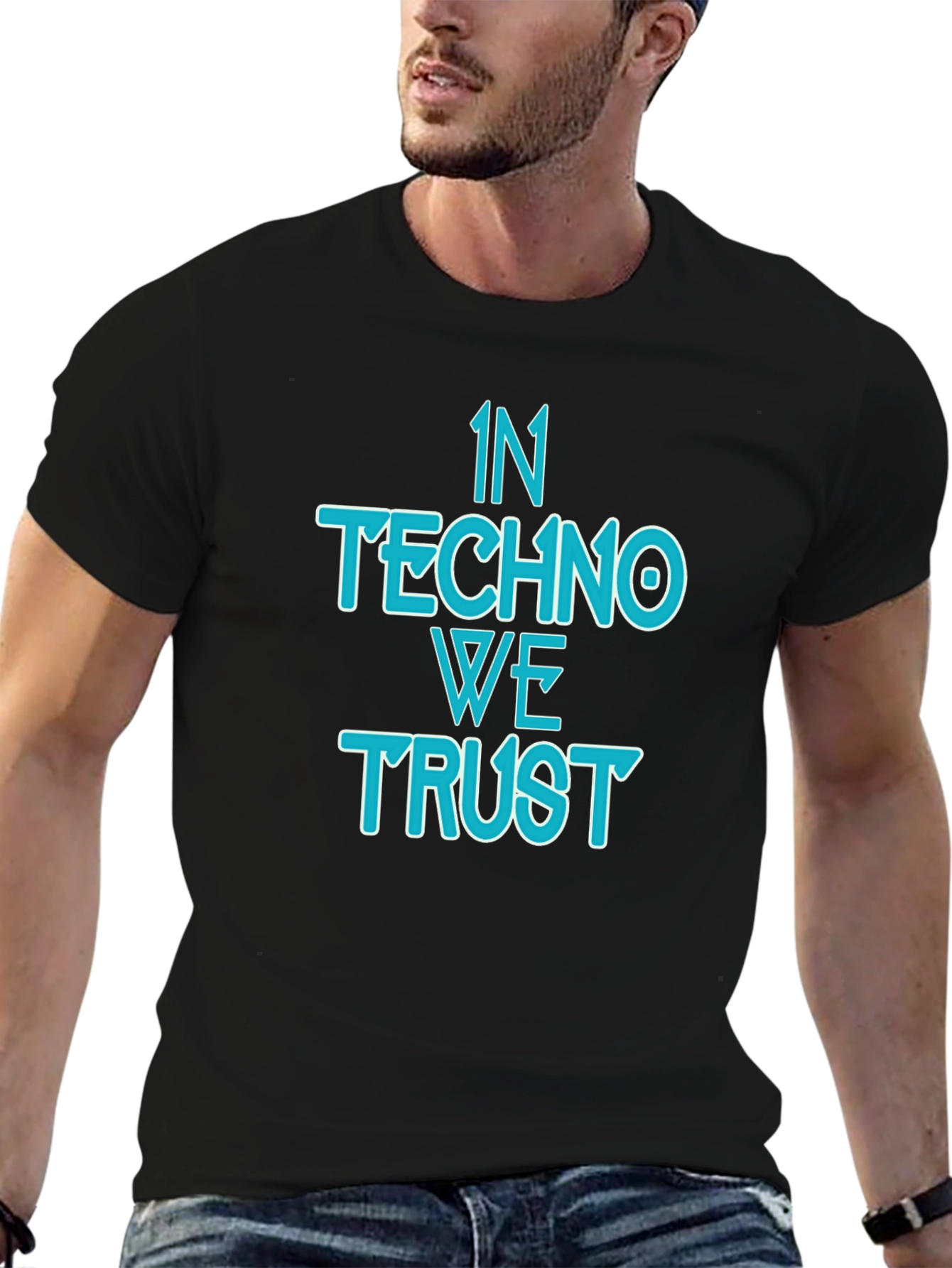 In Techno We Trust Black T-Shirt