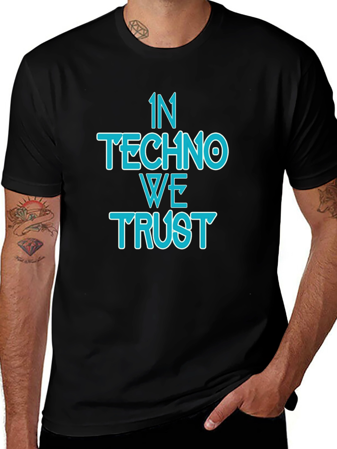 In Techno We Trust Black T-Shirt