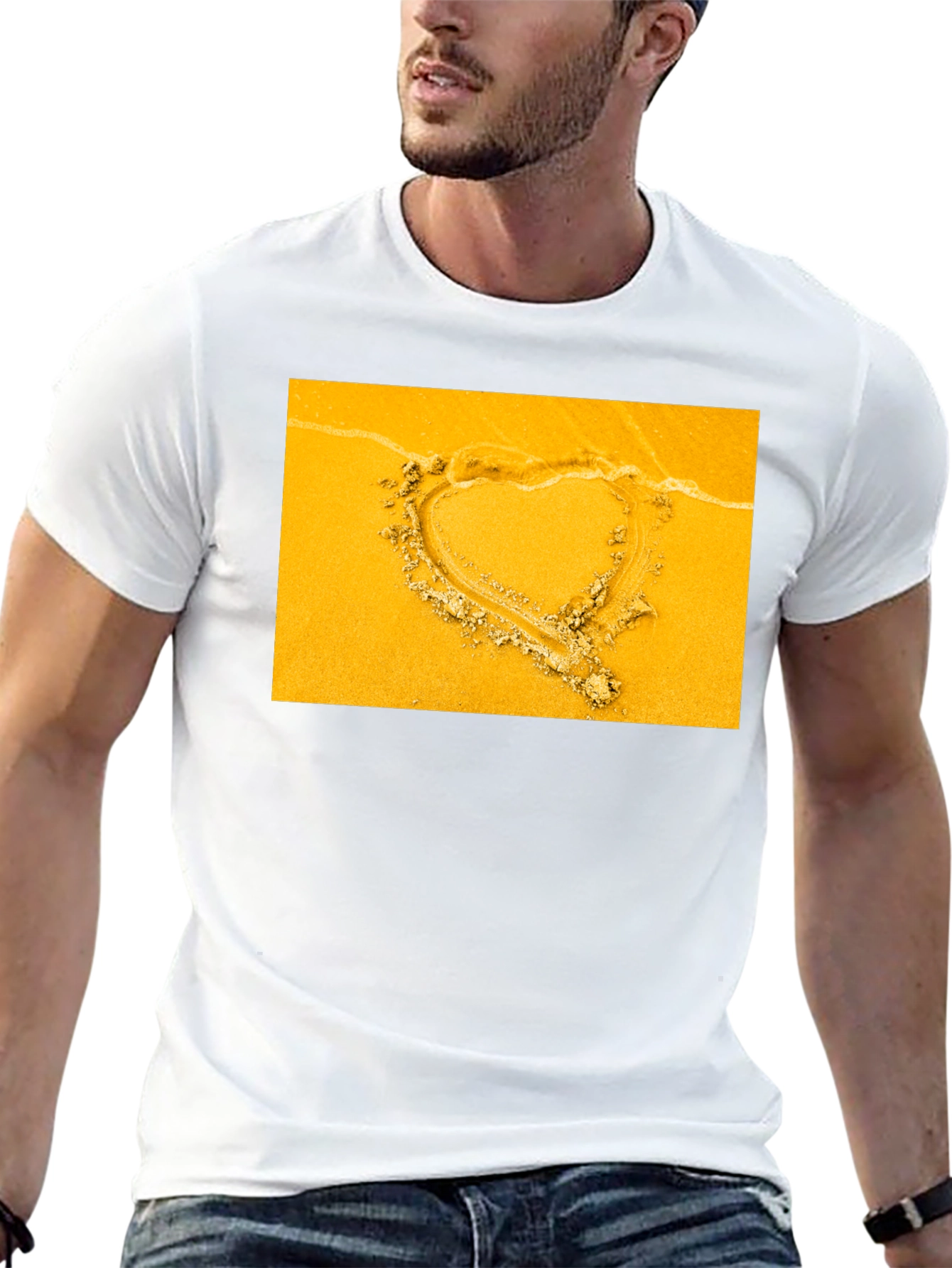 Heart in Sand Graphic Tee - Beach Love Shirt