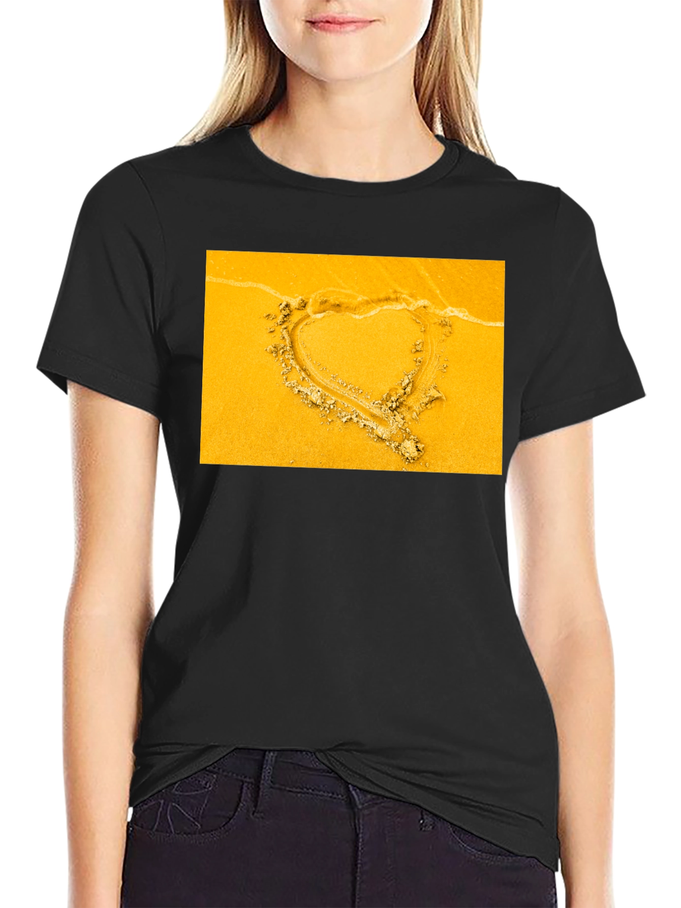Heart in Sand Graphic Tee - Beach Love Shirt