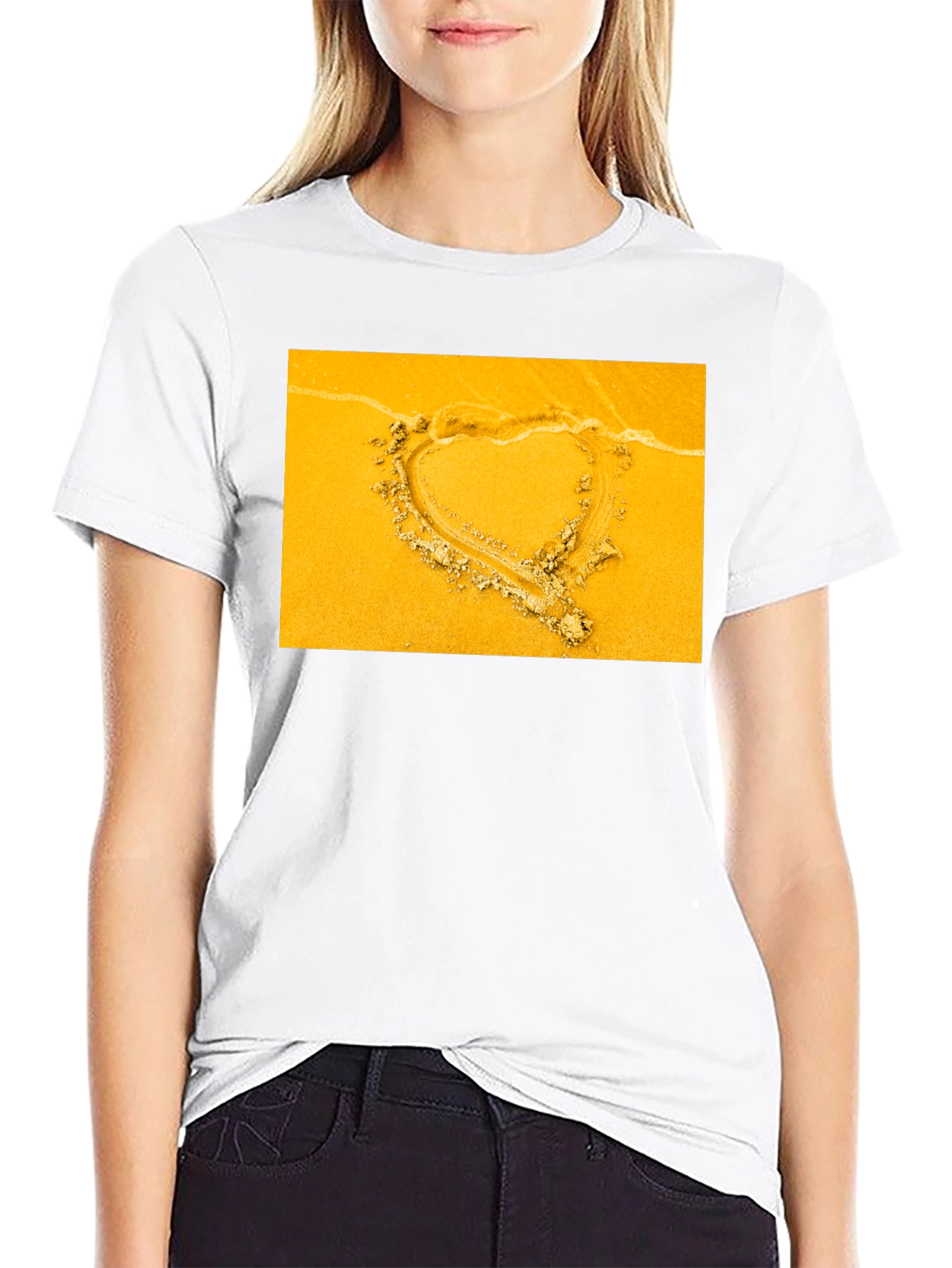 Heart in Sand Graphic Tee - Beach Love Shirt