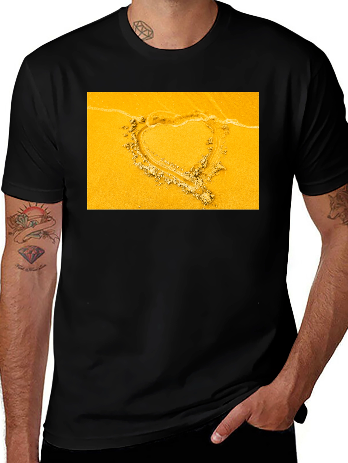 Heart in Sand Graphic Tee - Beach Love Shirt